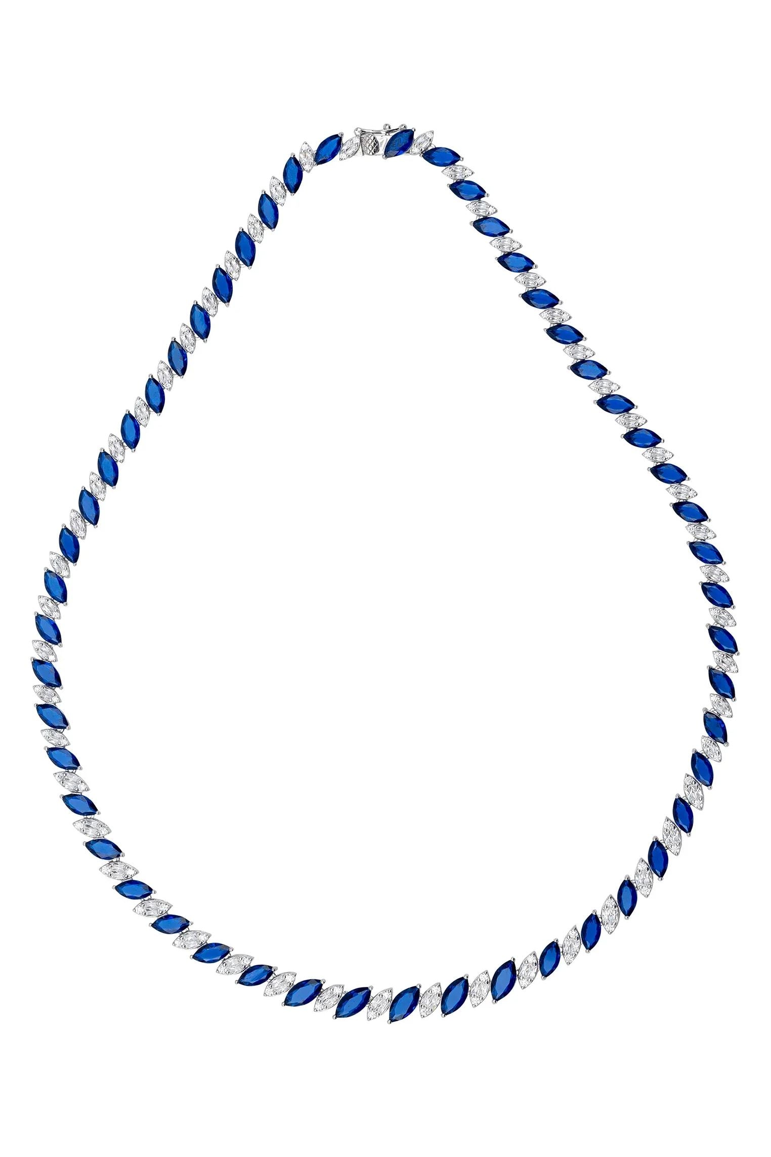Sapphire and diamond necklace.