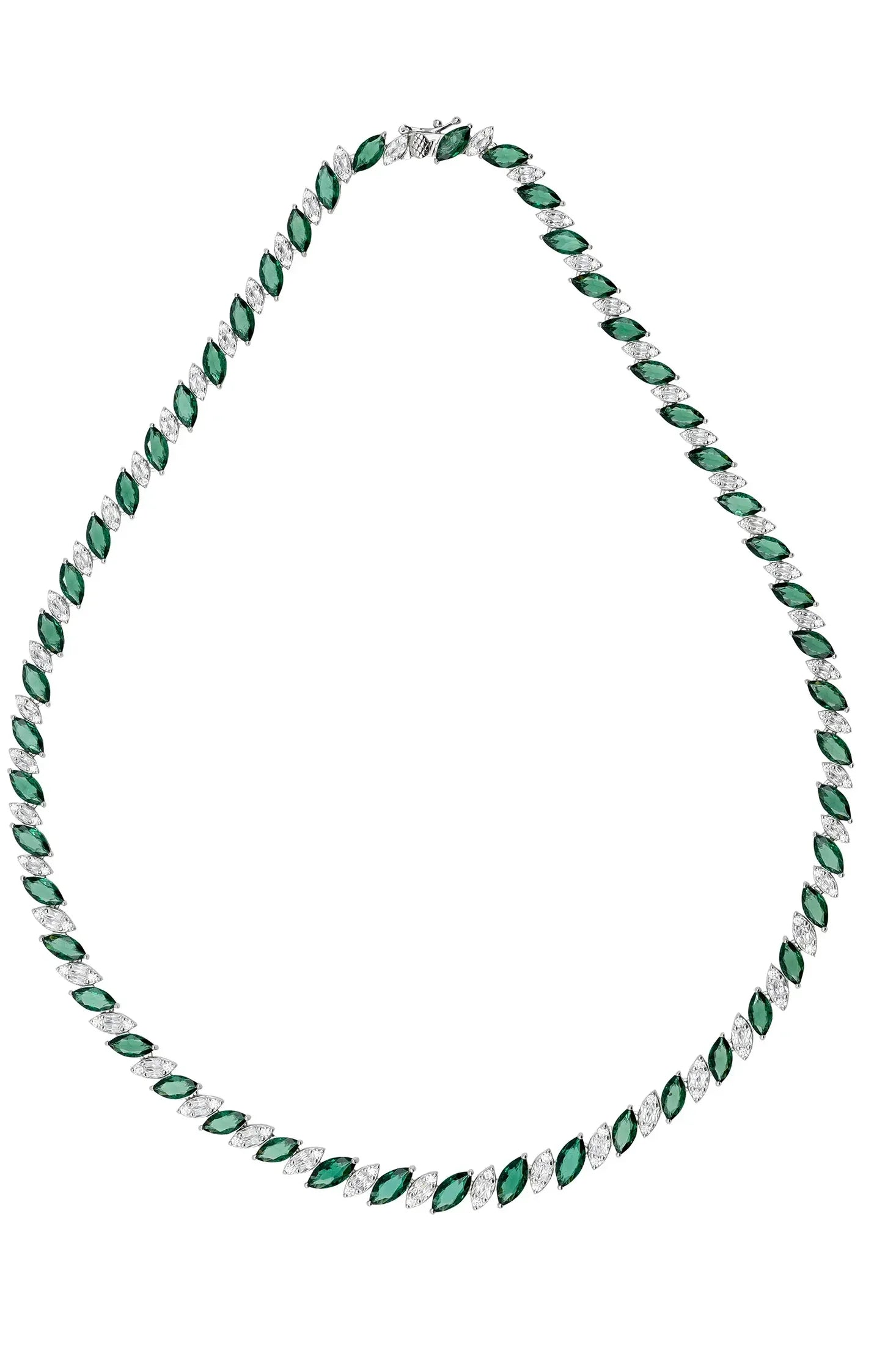 Emerald and diamond necklace.