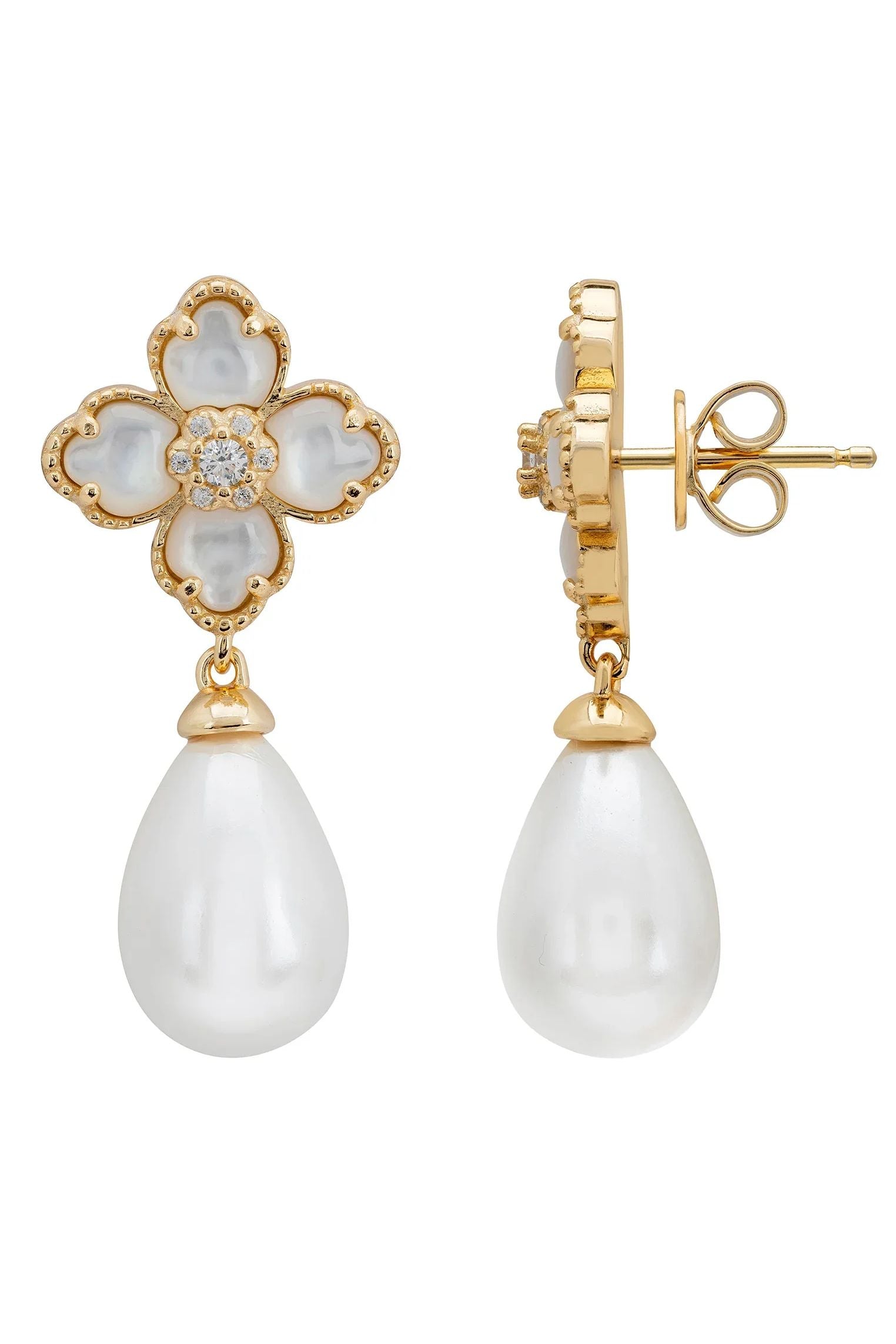 Push backing of the earrings.