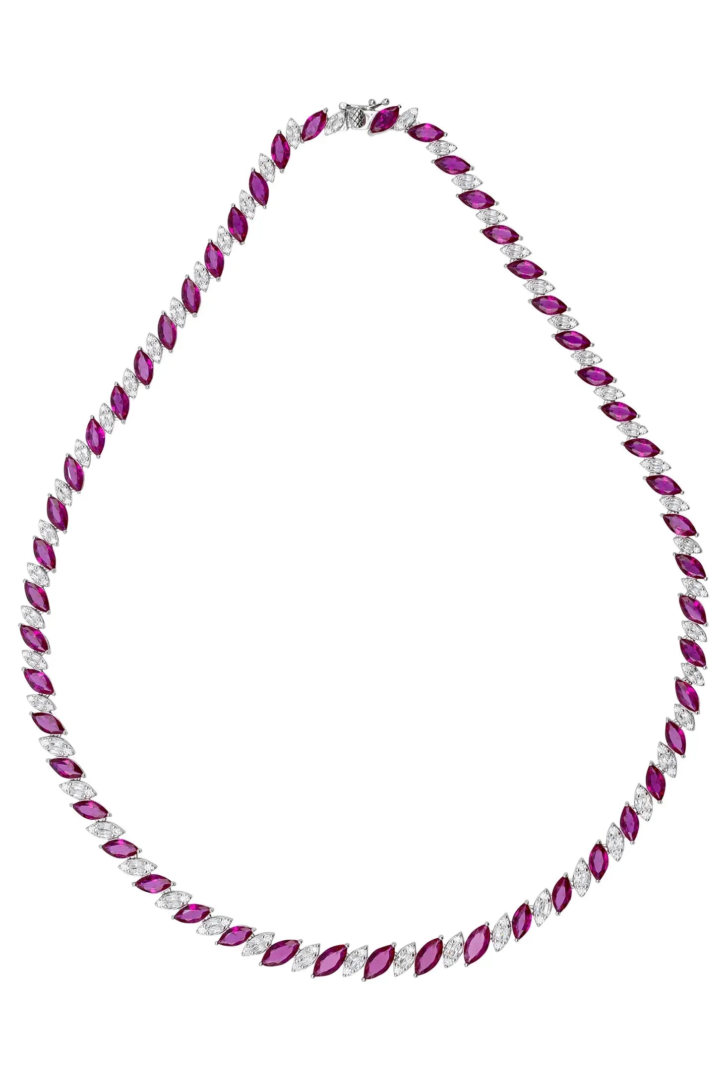 Ruby and diamond necklace.