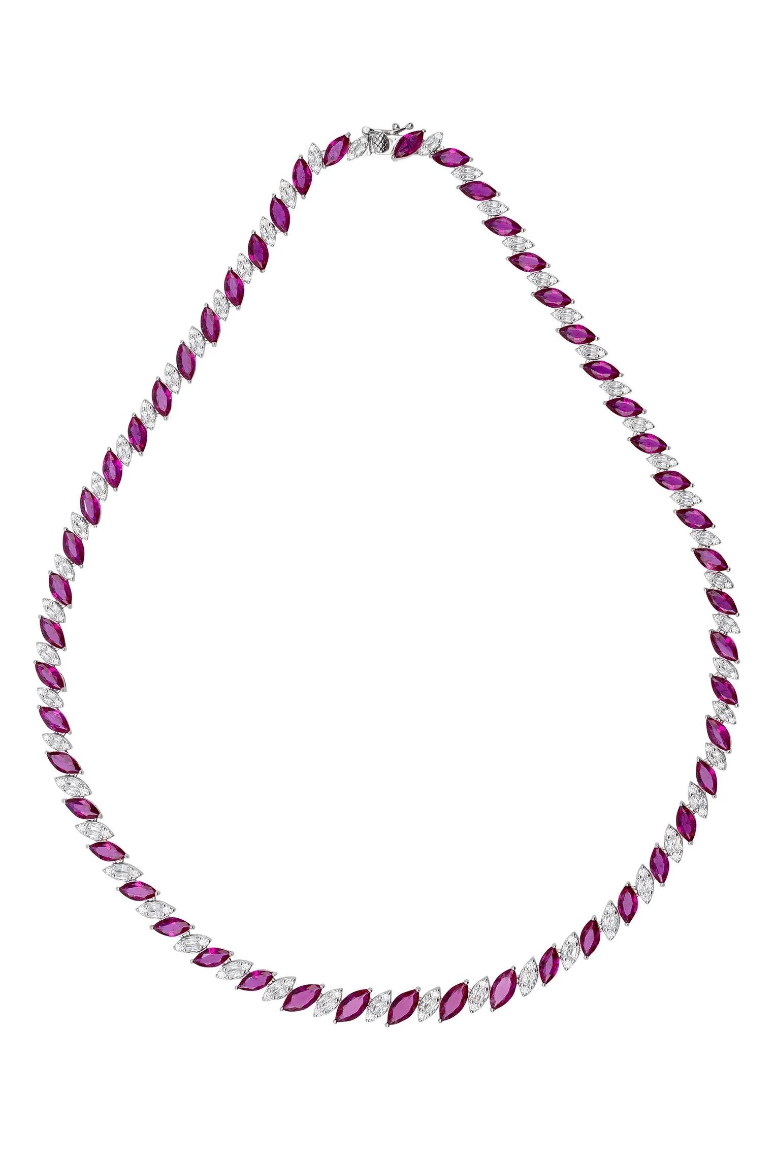 Ruby and diamond necklace.