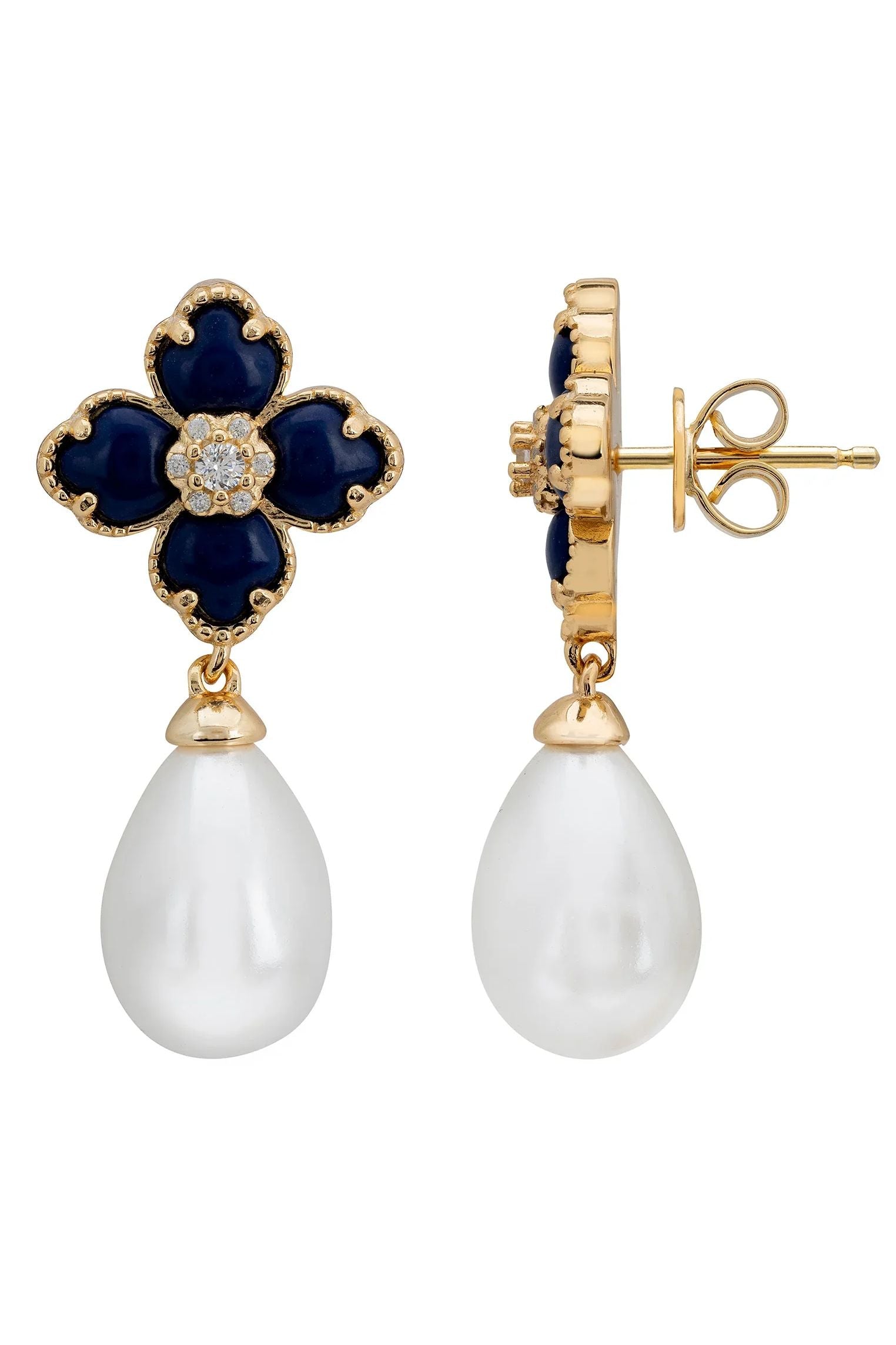 Push backing of the earrings.