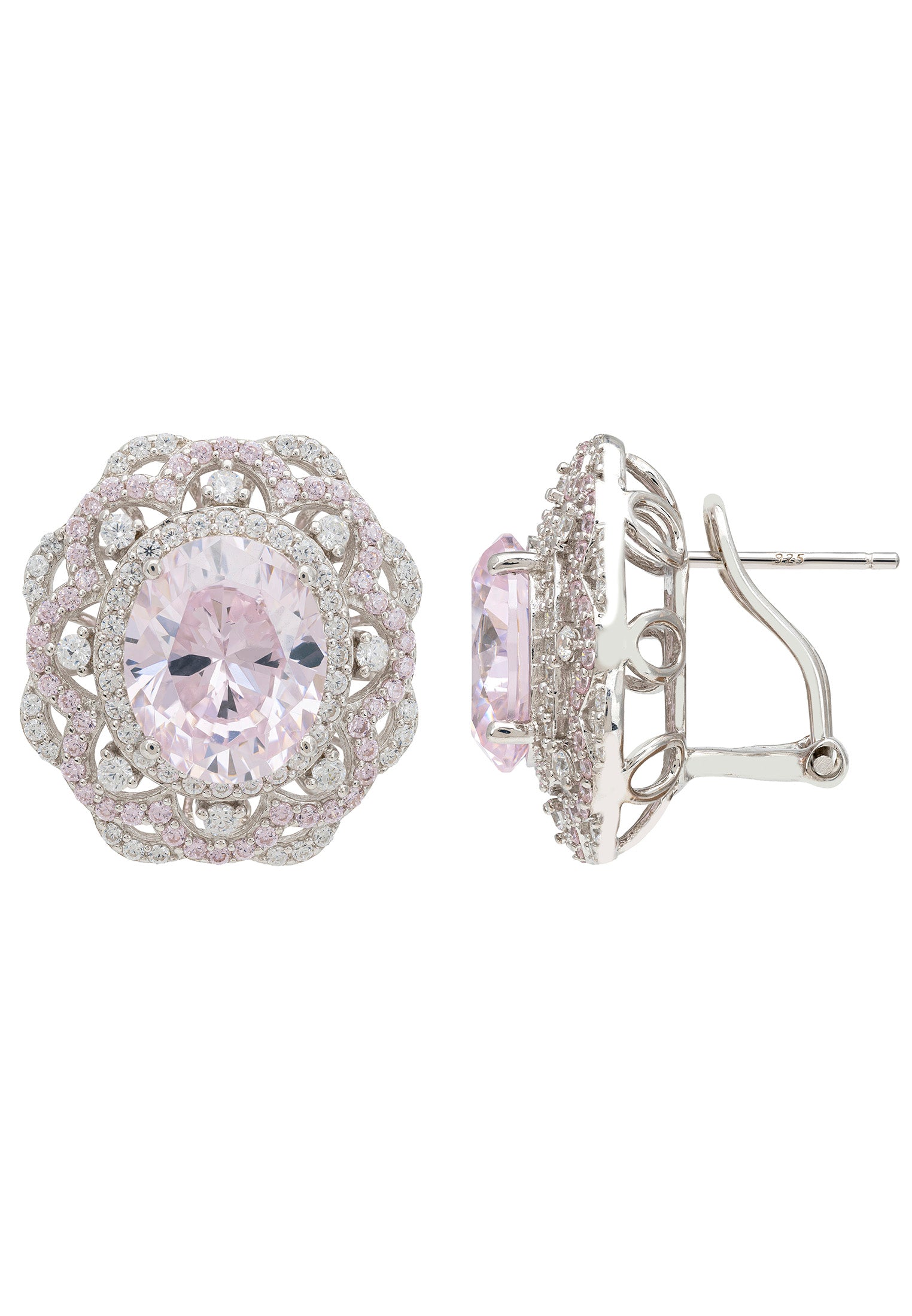 Palais Stud Earrings Morganite Silver