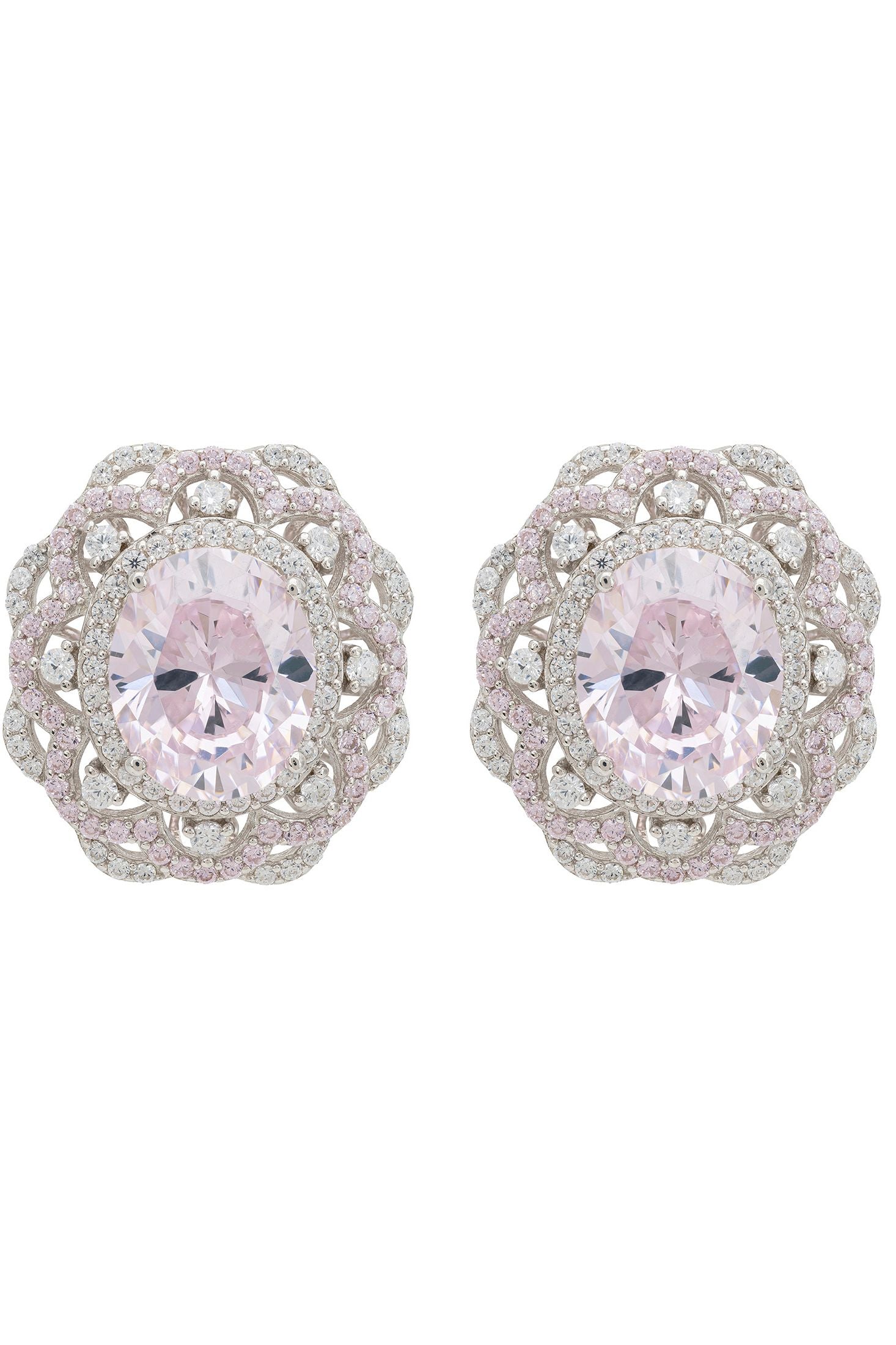Palais Stud Earrings Morganite Silver