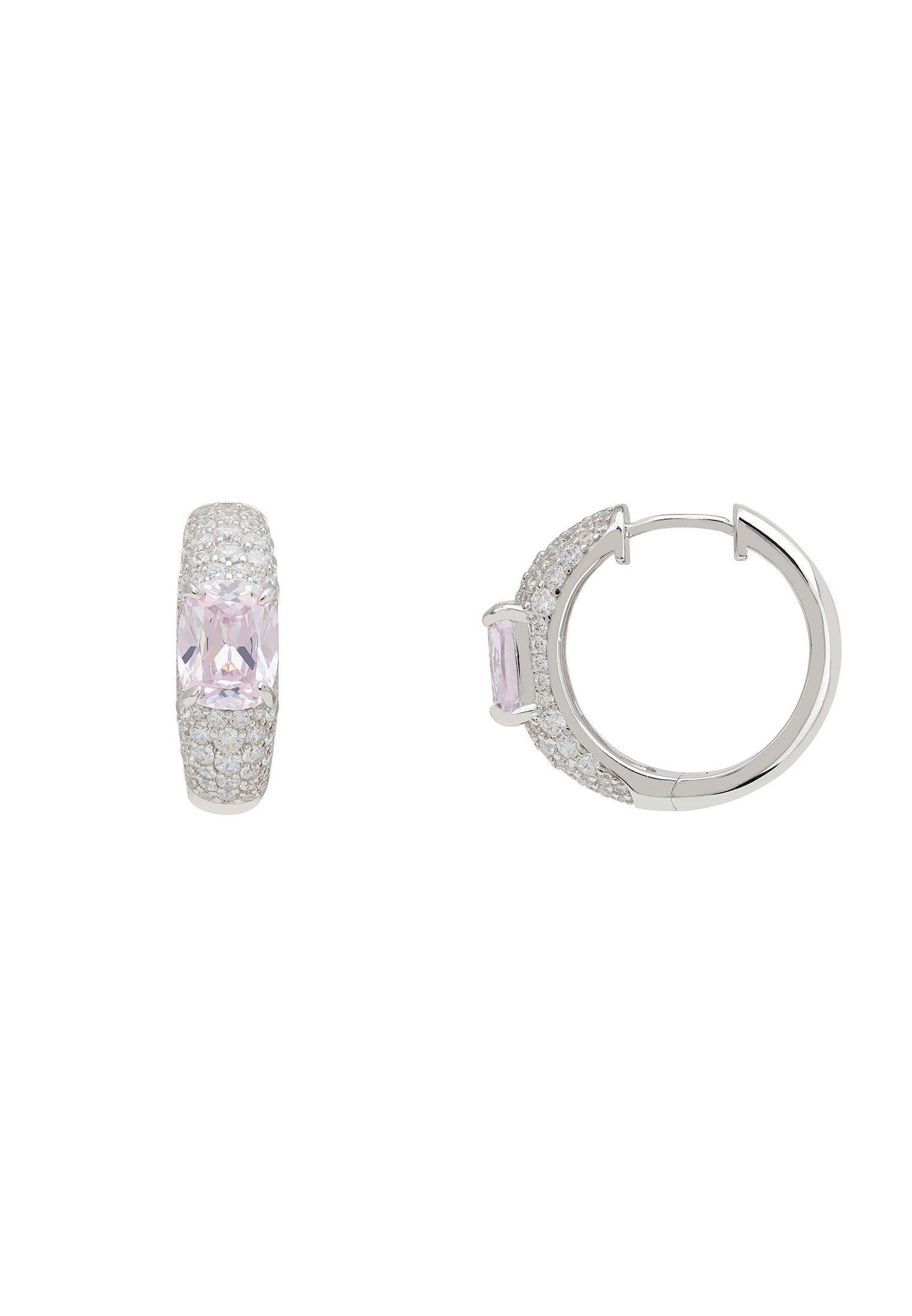 Rosalie Hoop Earrings Morganite Silver