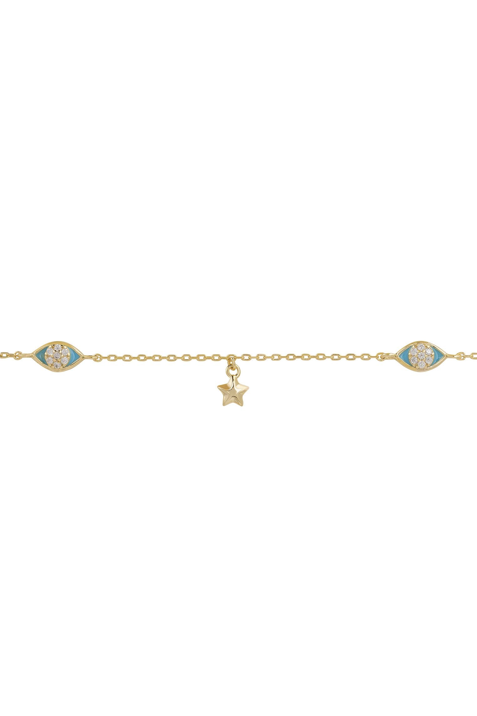 Charm Evil Eye And Star Bracelet Gold