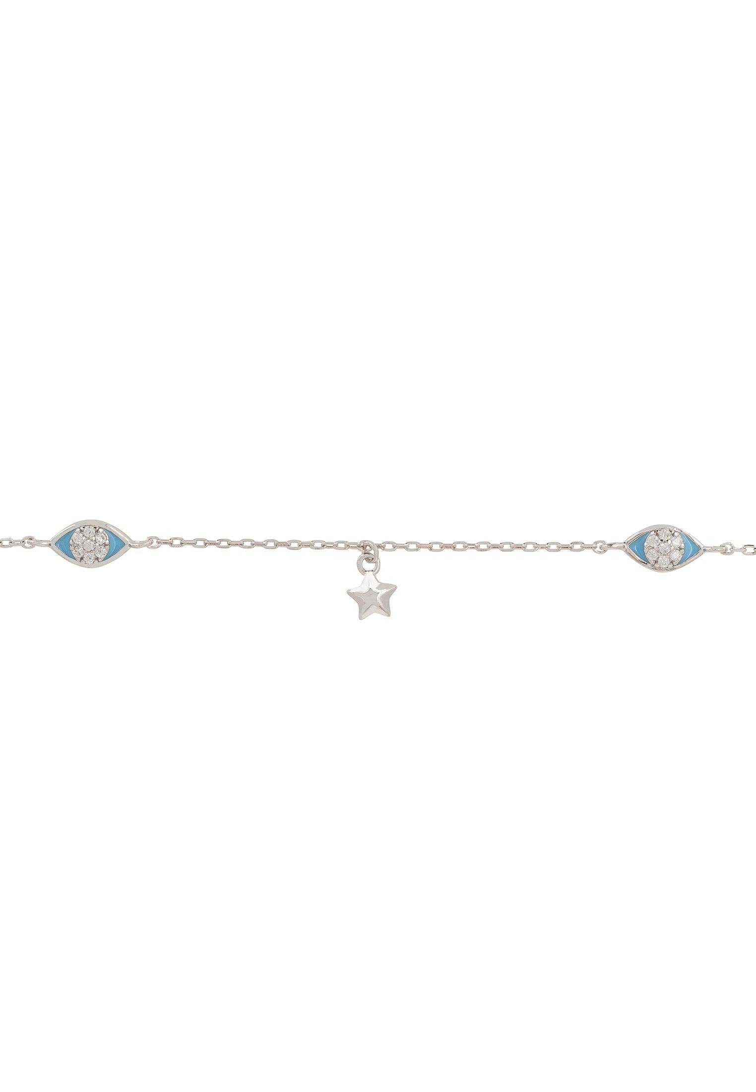 Charm Evil Eye And Star Bracelet Silver