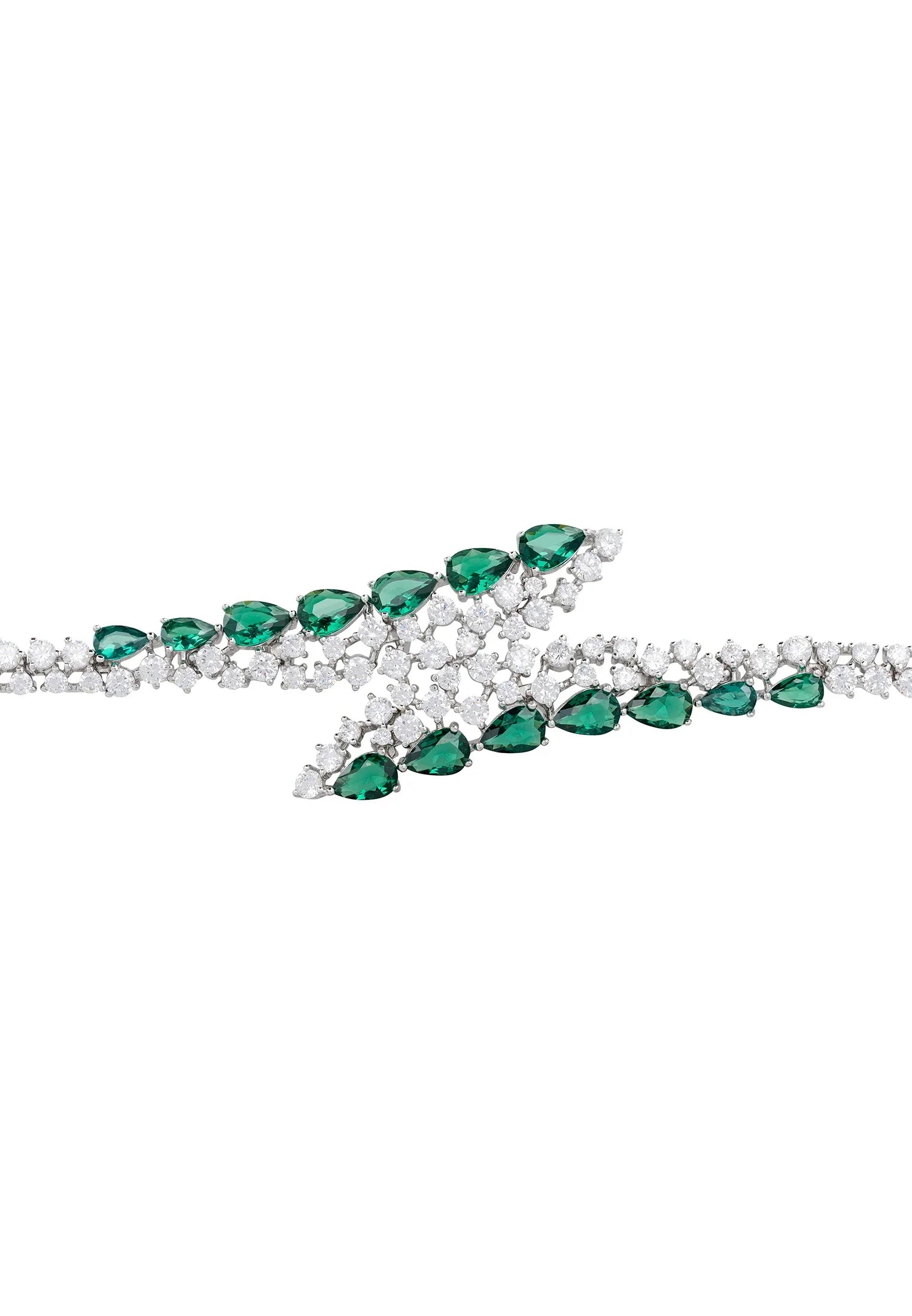 Emerald teardrops diamond bracelet.