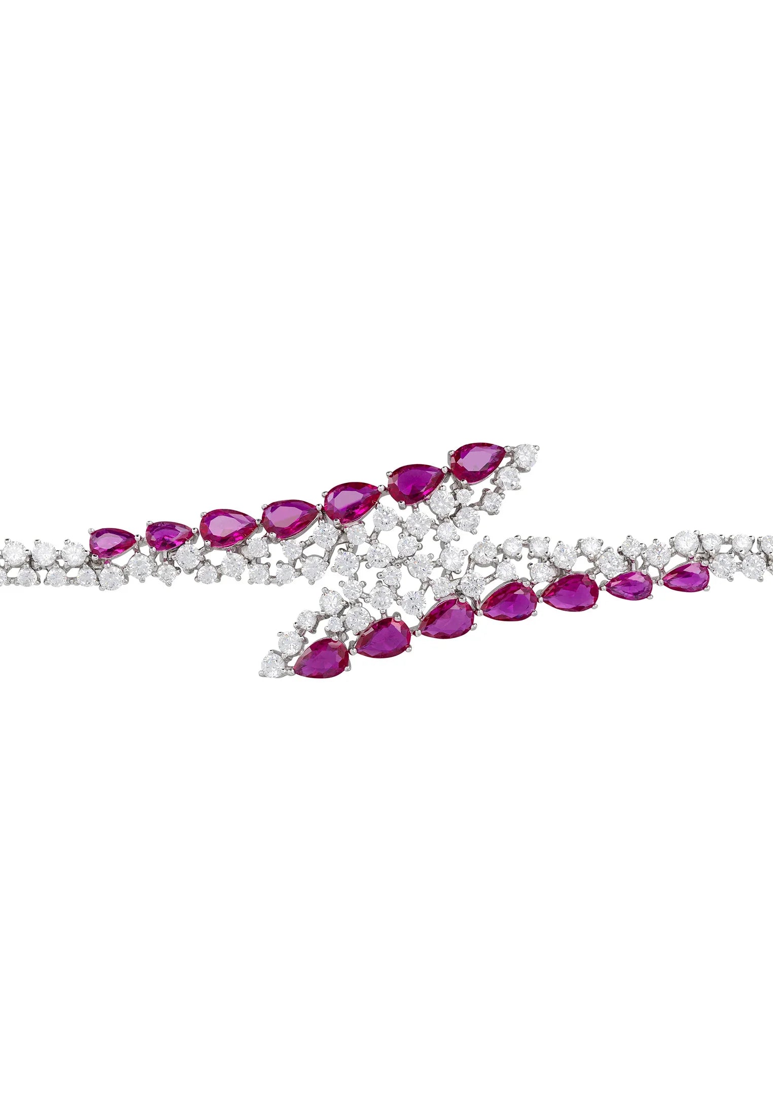 Ruby teardrops diamond bracelet.