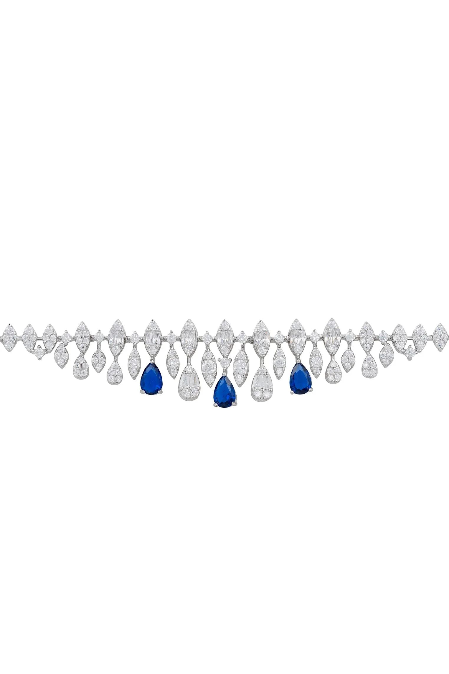 Sapphire teardrops diamond bracelet.