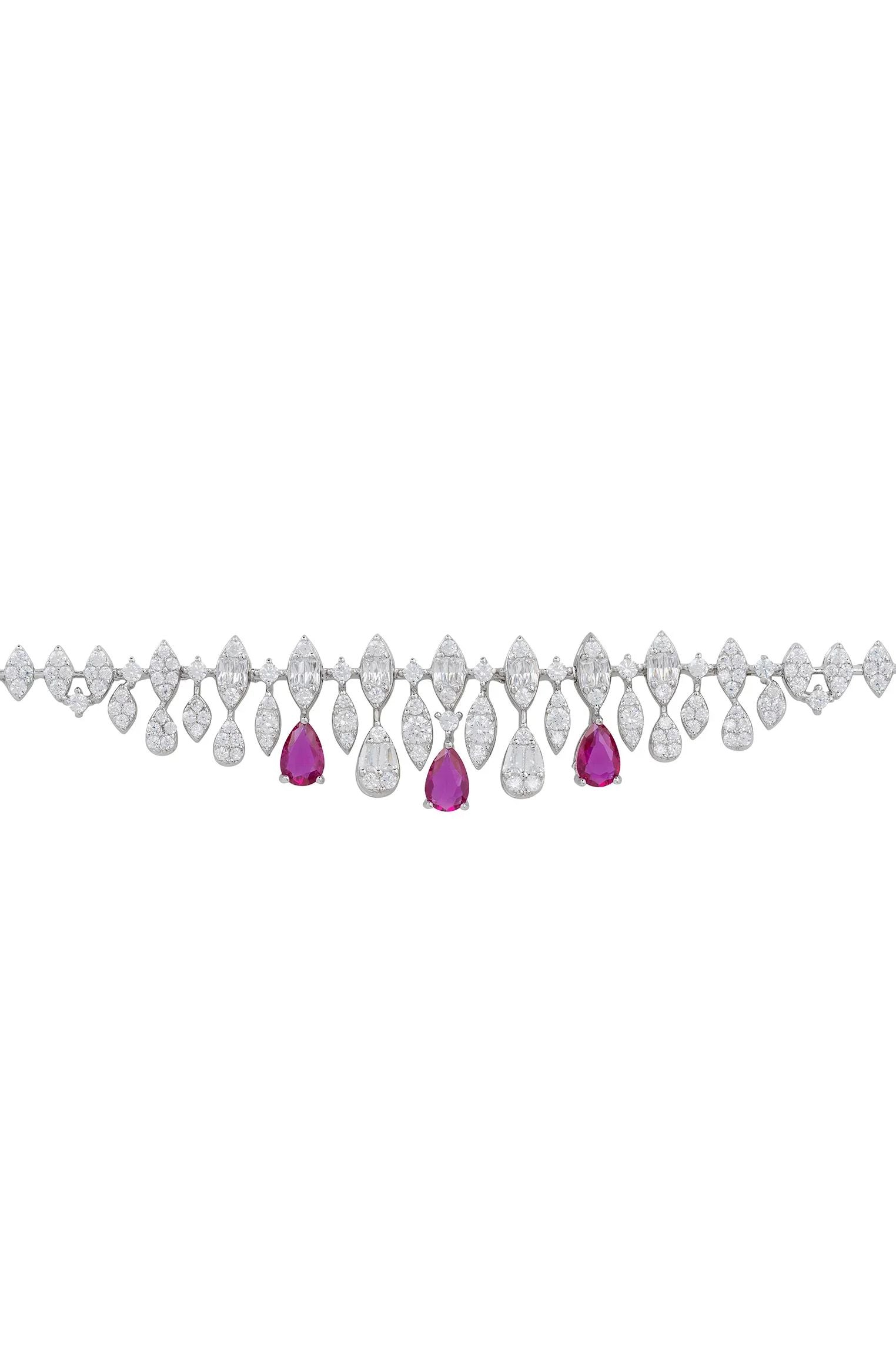Ruby teardrops diamond bracelet.
