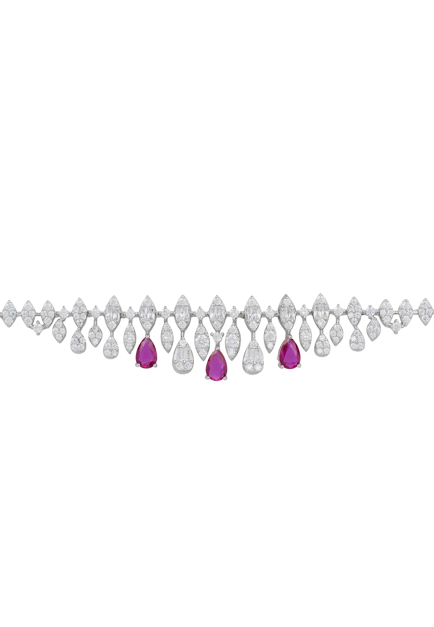 Ruby teardrops diamond bracelet.