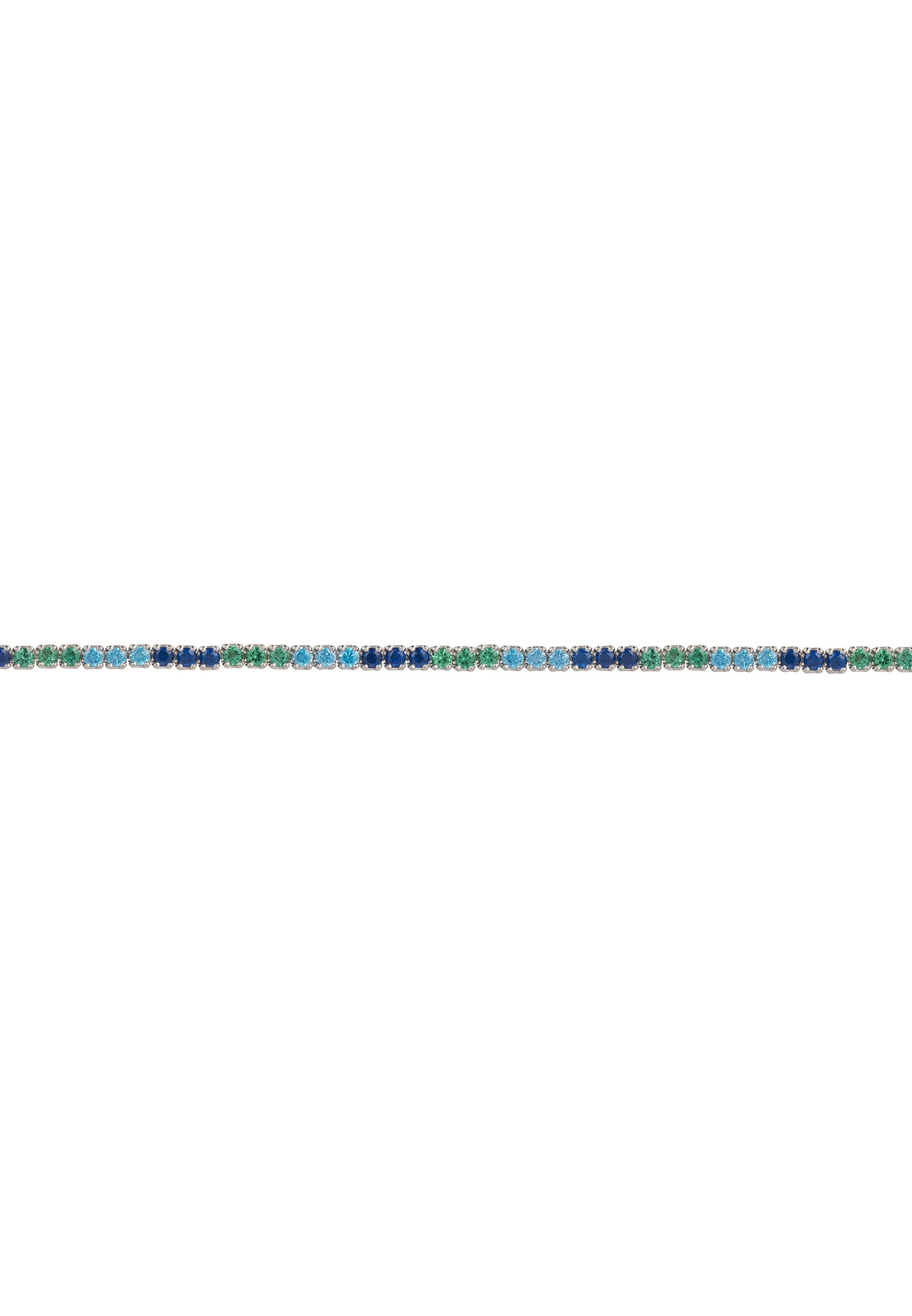 Multicolored gemstone bracelet on a white background