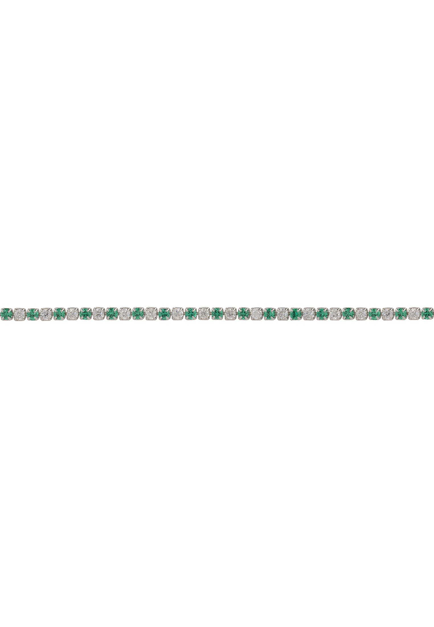 Green gemstone bracelet on a white background