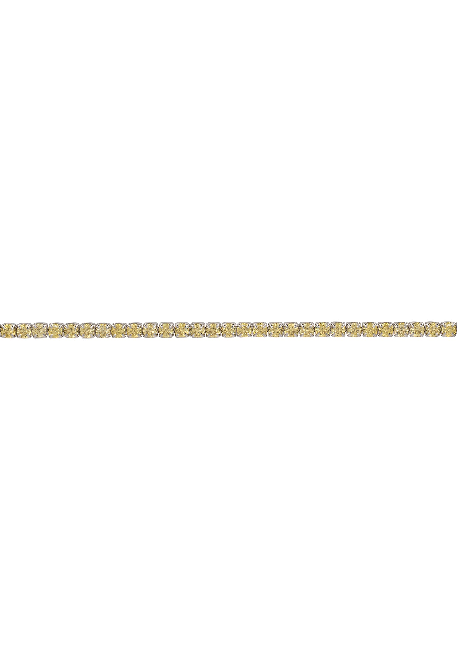 Gold bracelet with yellow stones on a white background