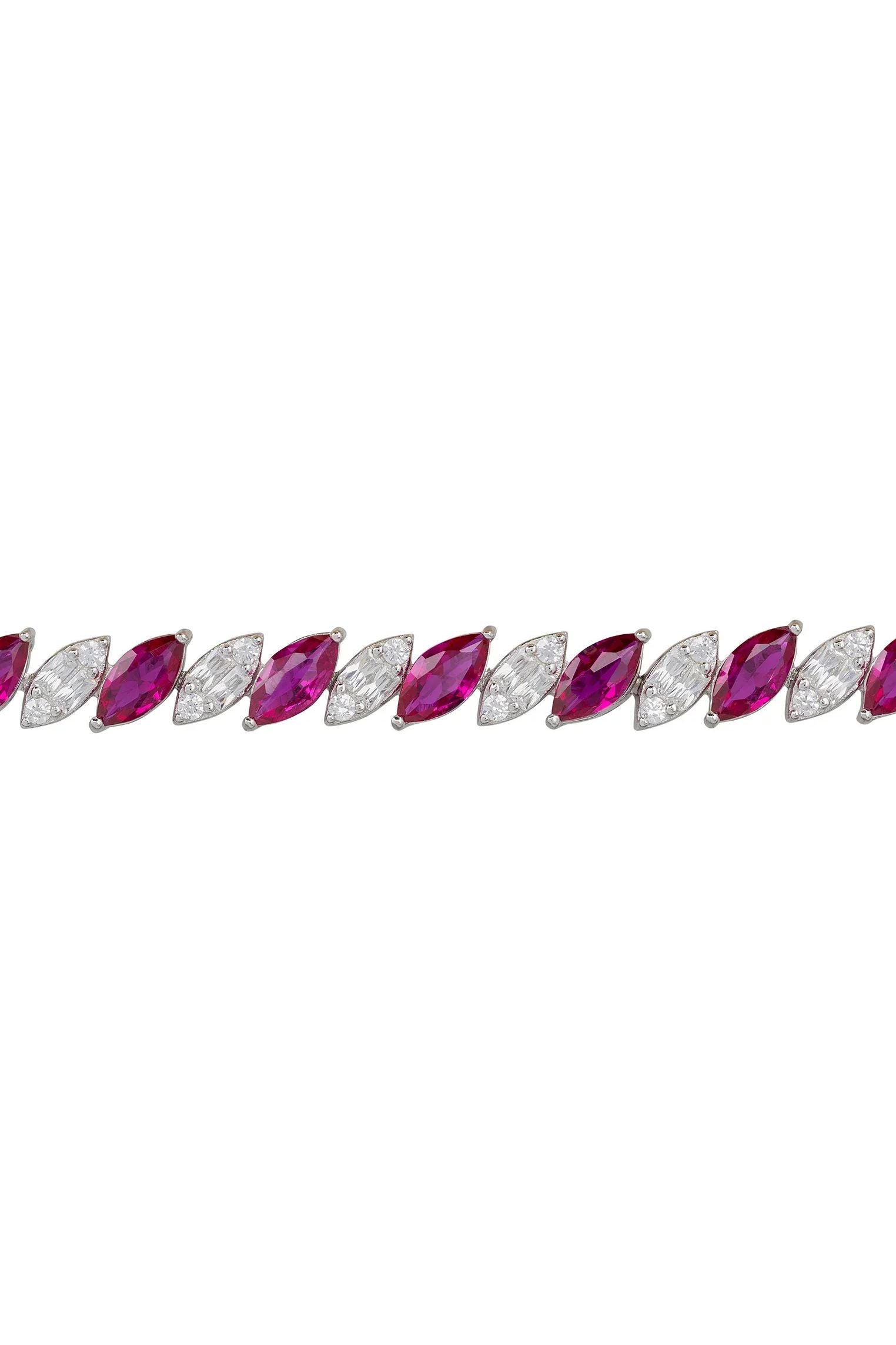 Ruby and diamond bracelet.