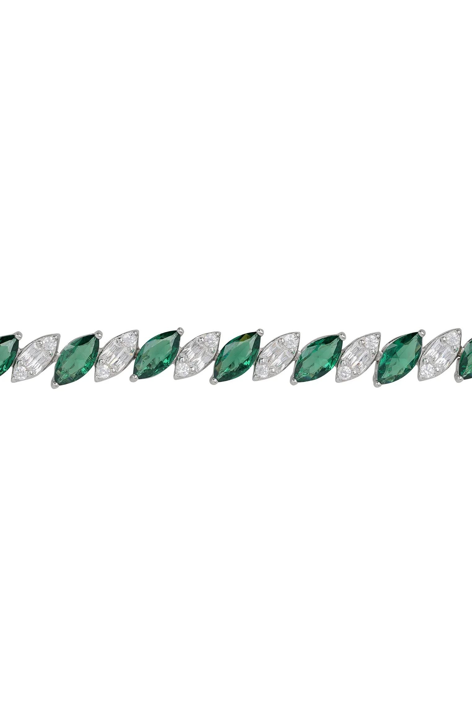 Emerald and diamond bracelet.