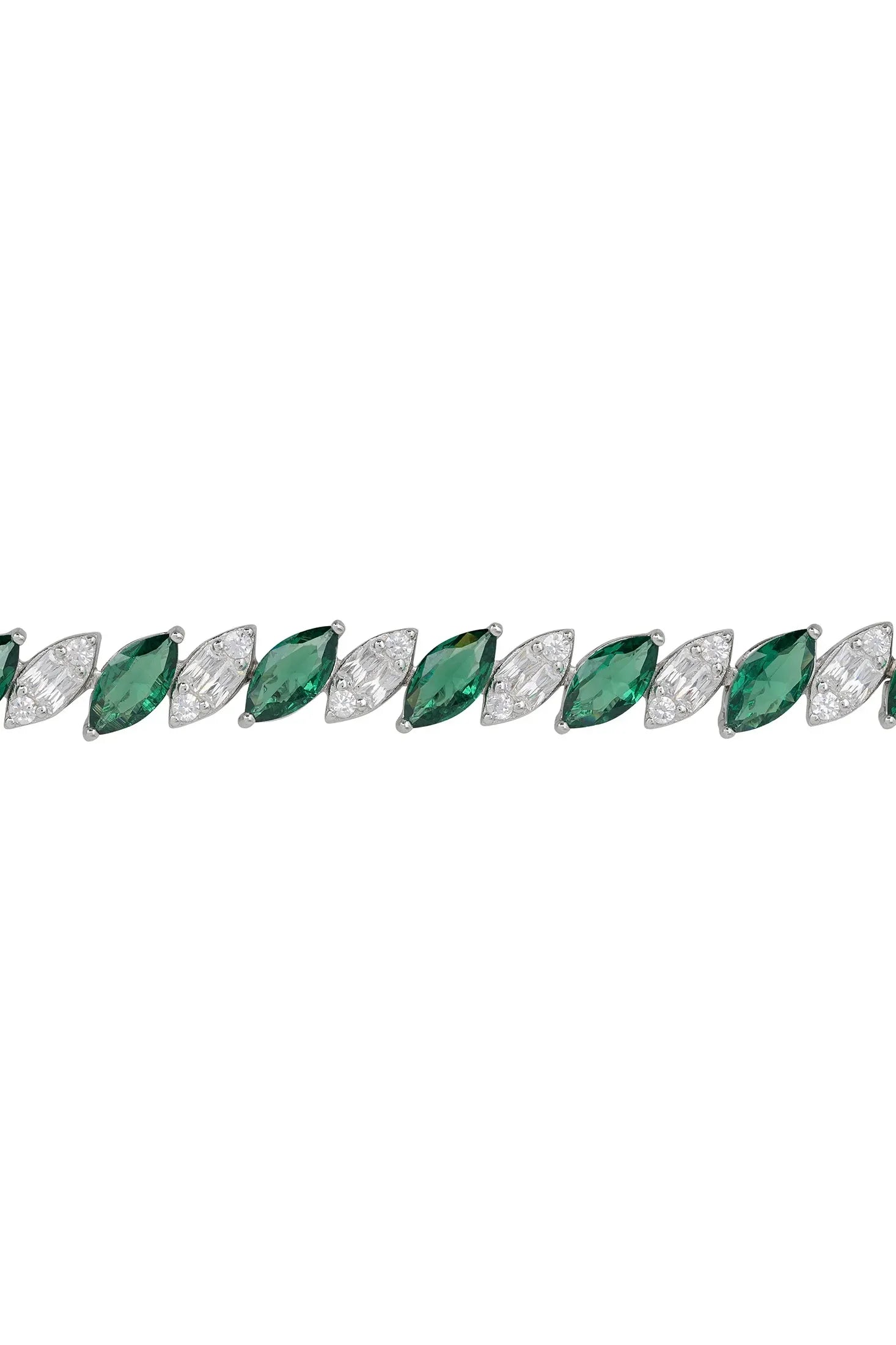 Emerald and diamond bracelet.