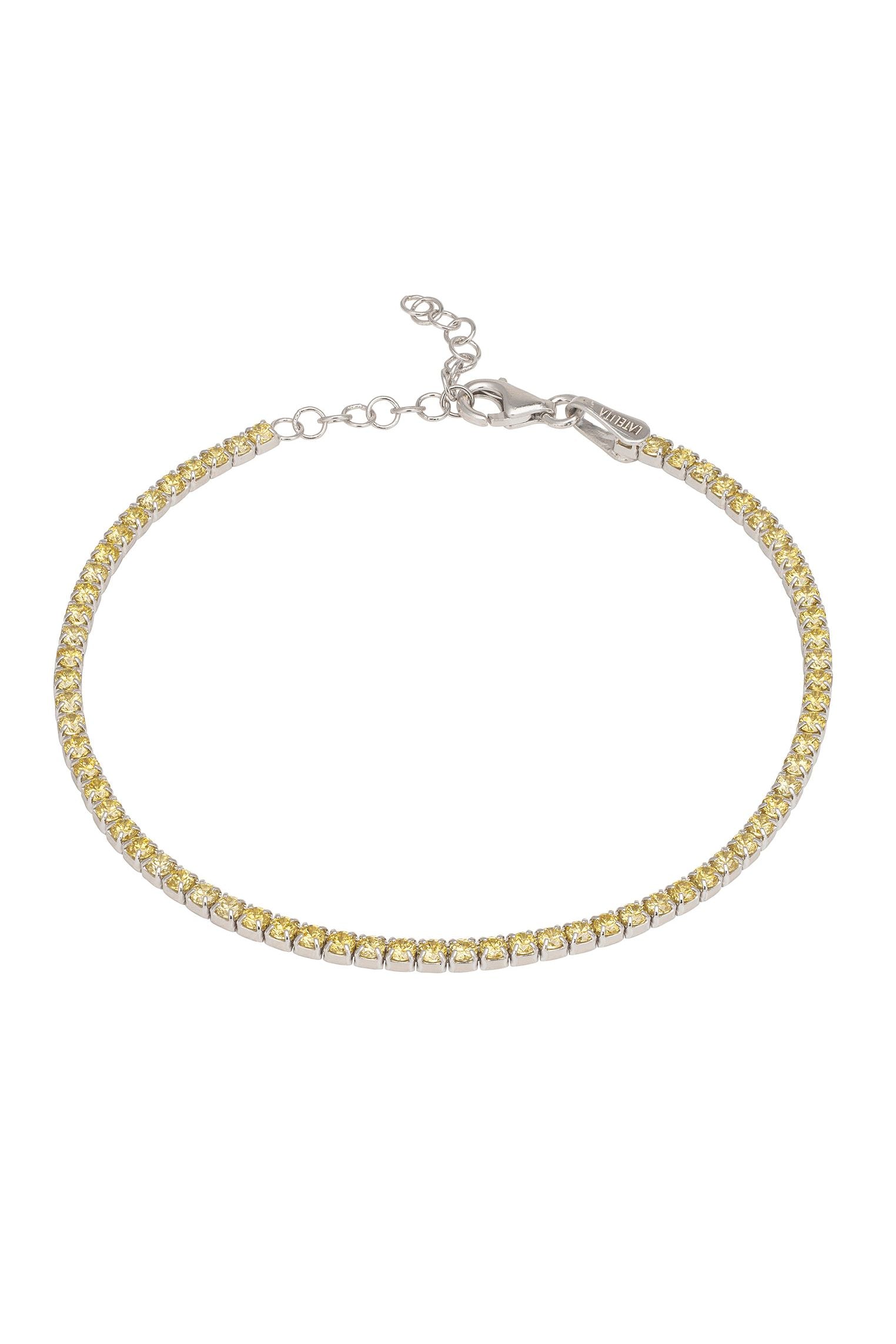 Tennis Bracelet Lemon Cz Silver