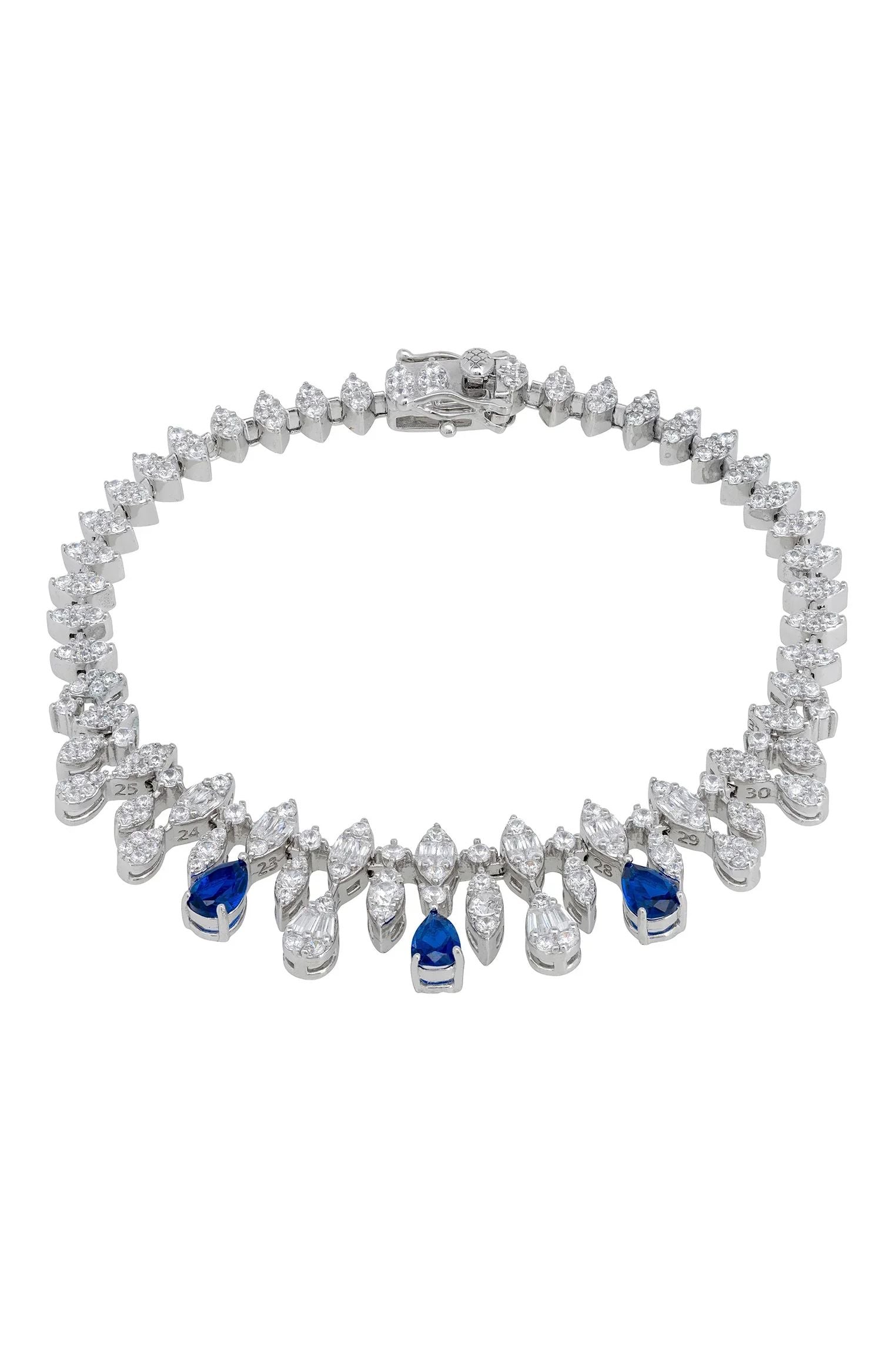 Sapphire teardrops diamond bracelet.