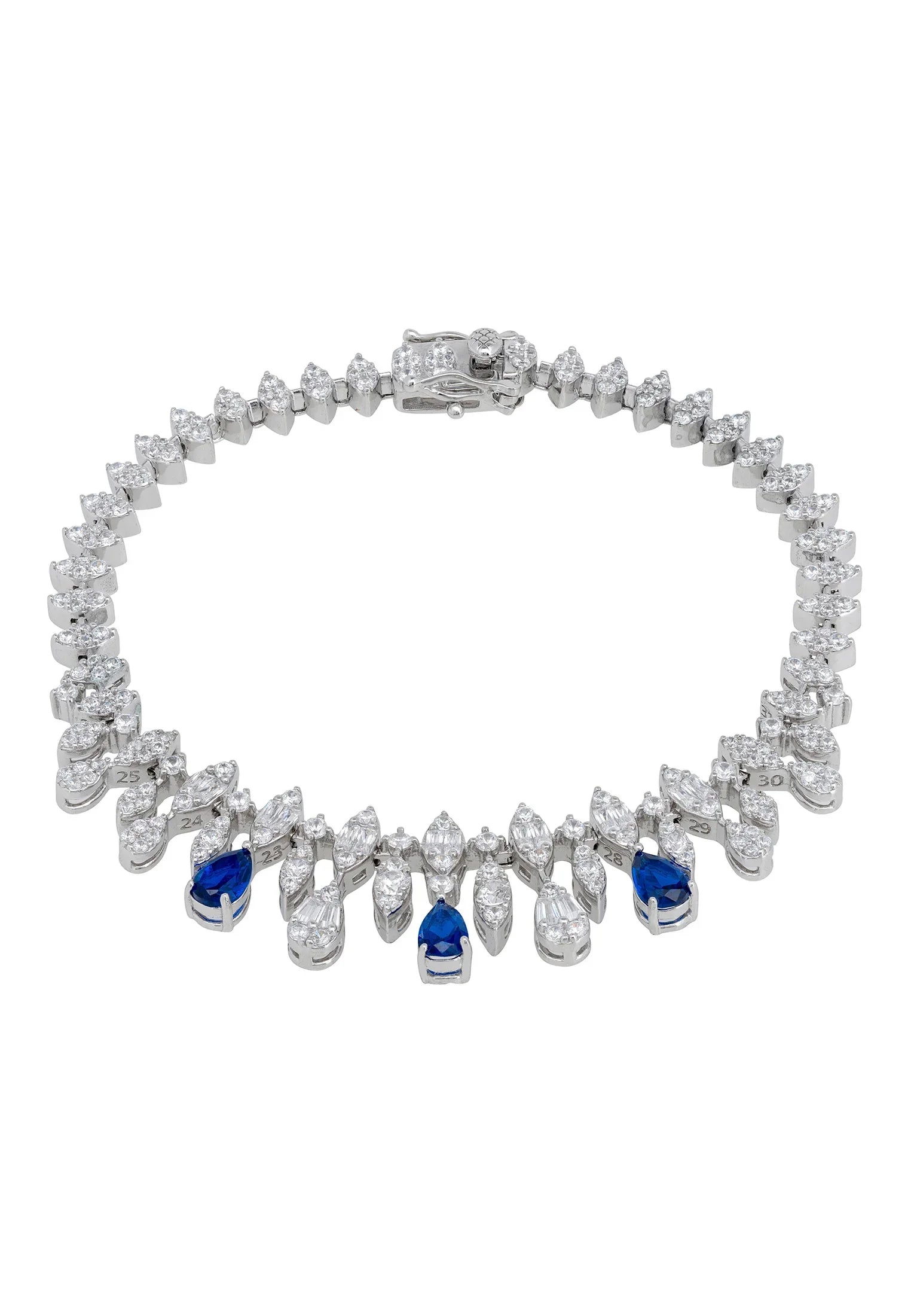 Sapphire teardrops diamond bracelet.