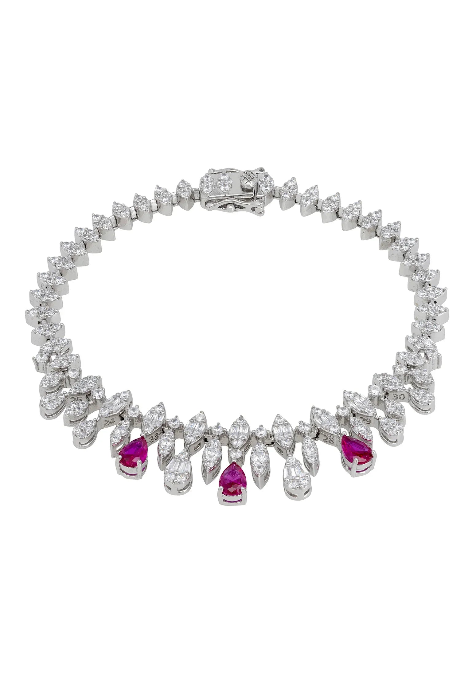 Ruby teardrops diamond bracelet.