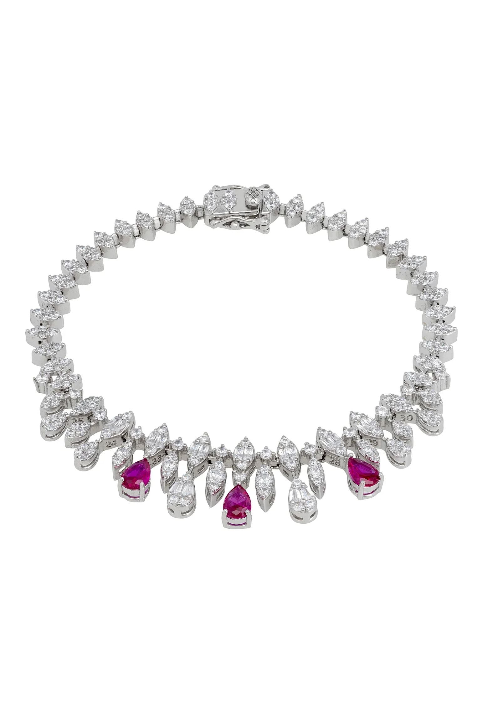 Ruby teardrops diamond bracelet.