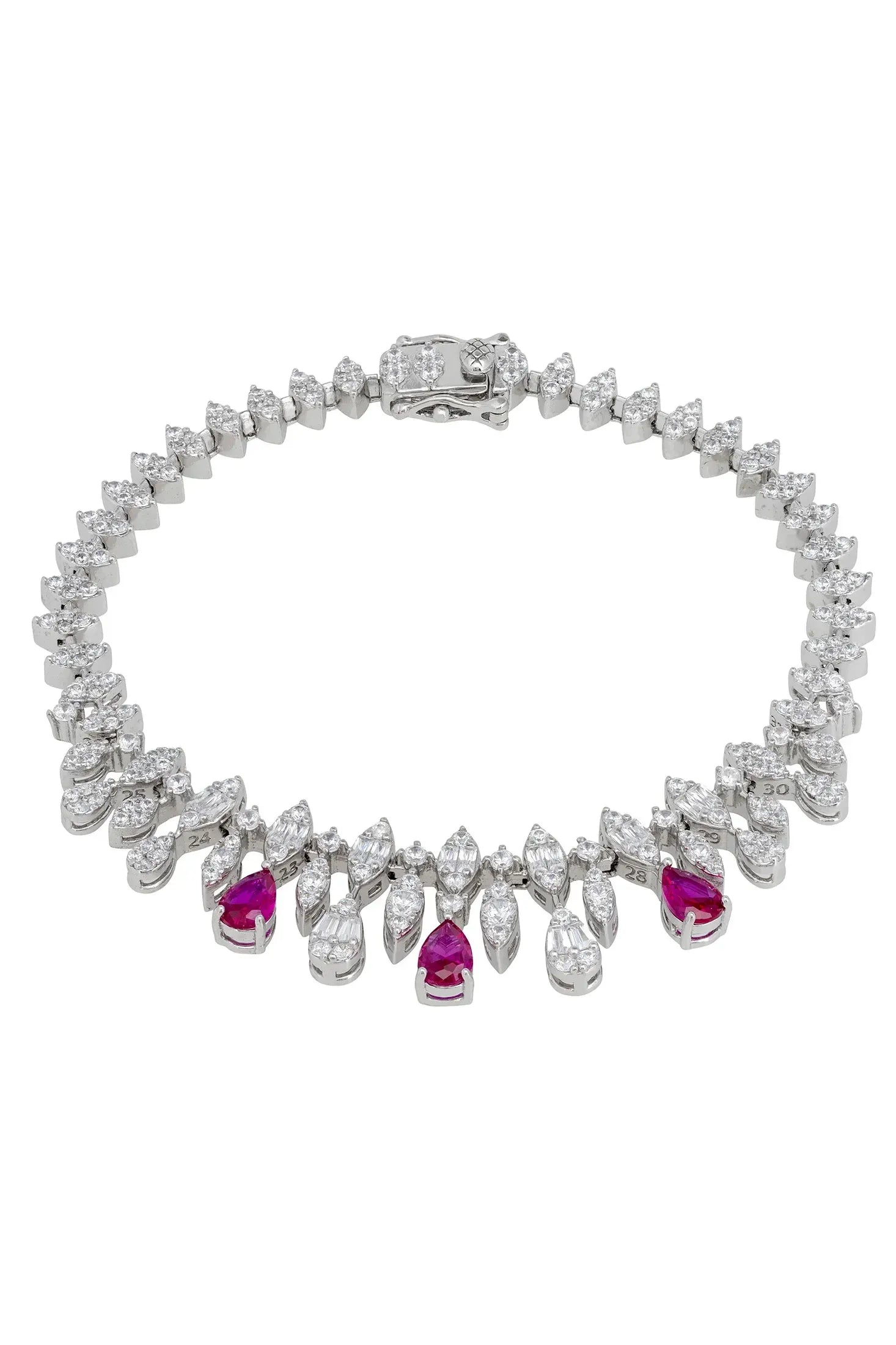 Ruby teardrops diamond bracelet.