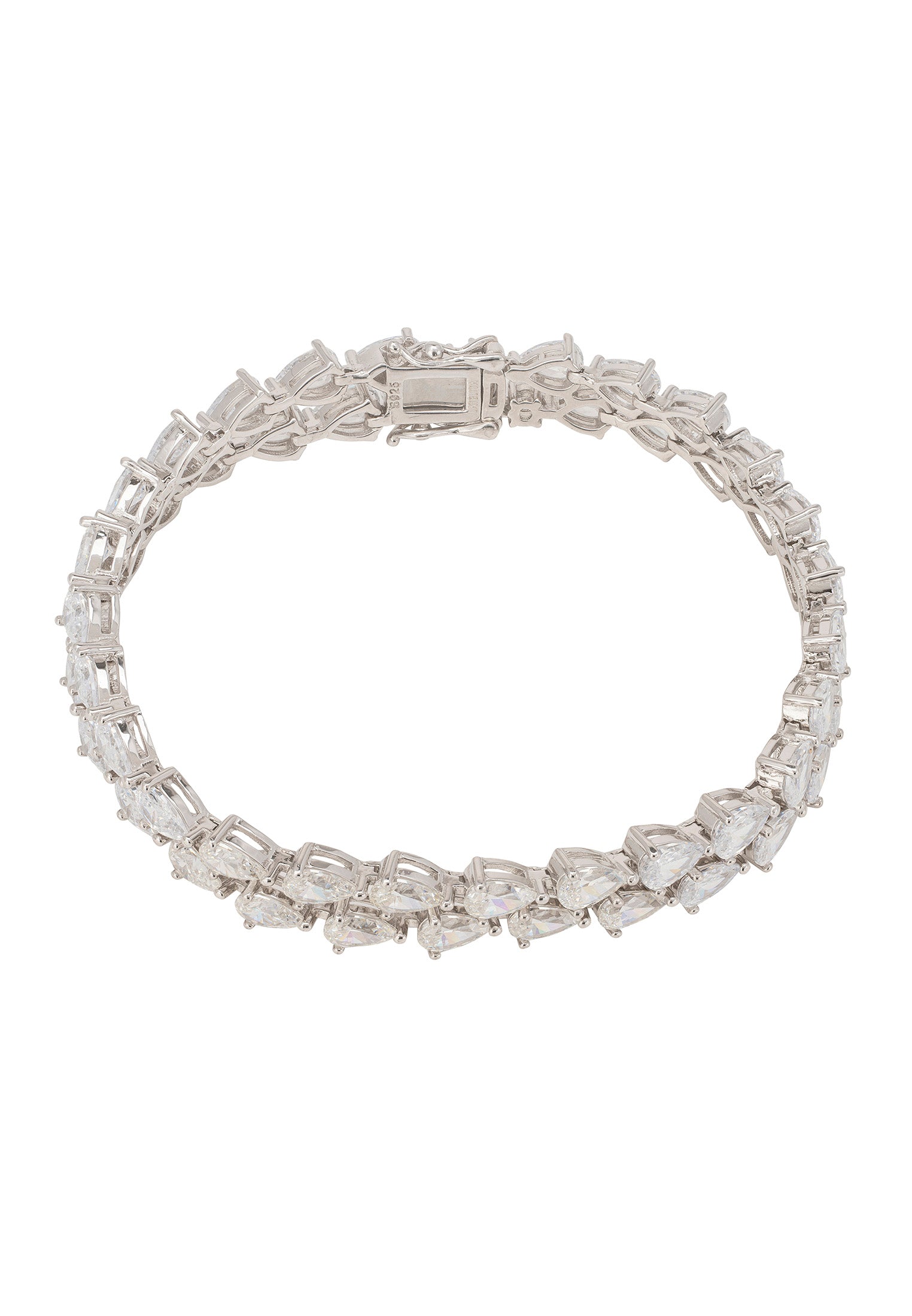 Double Strand Moissanite Tennis Bracelet Silver