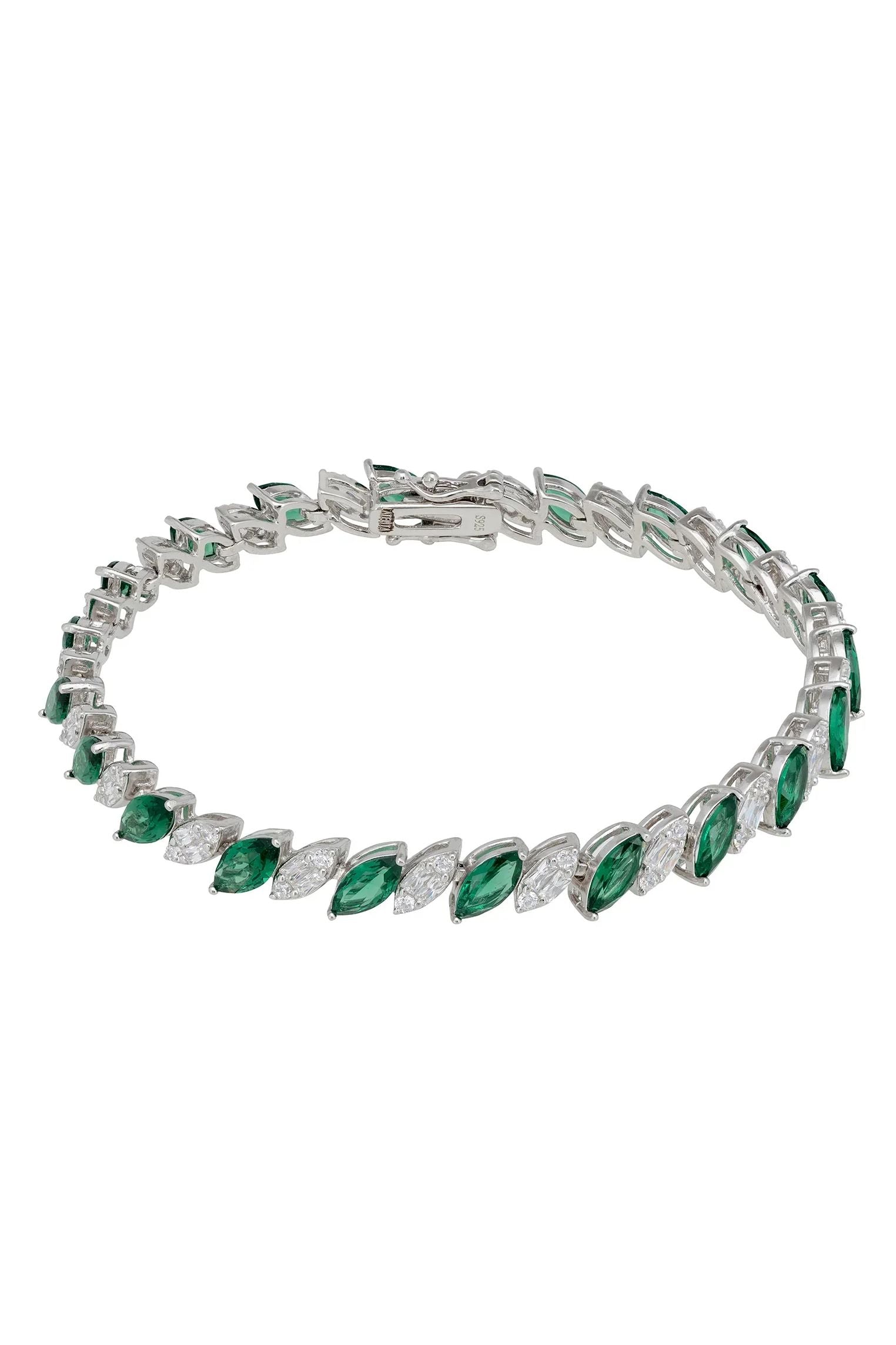 Emerald and diamond bracelet.