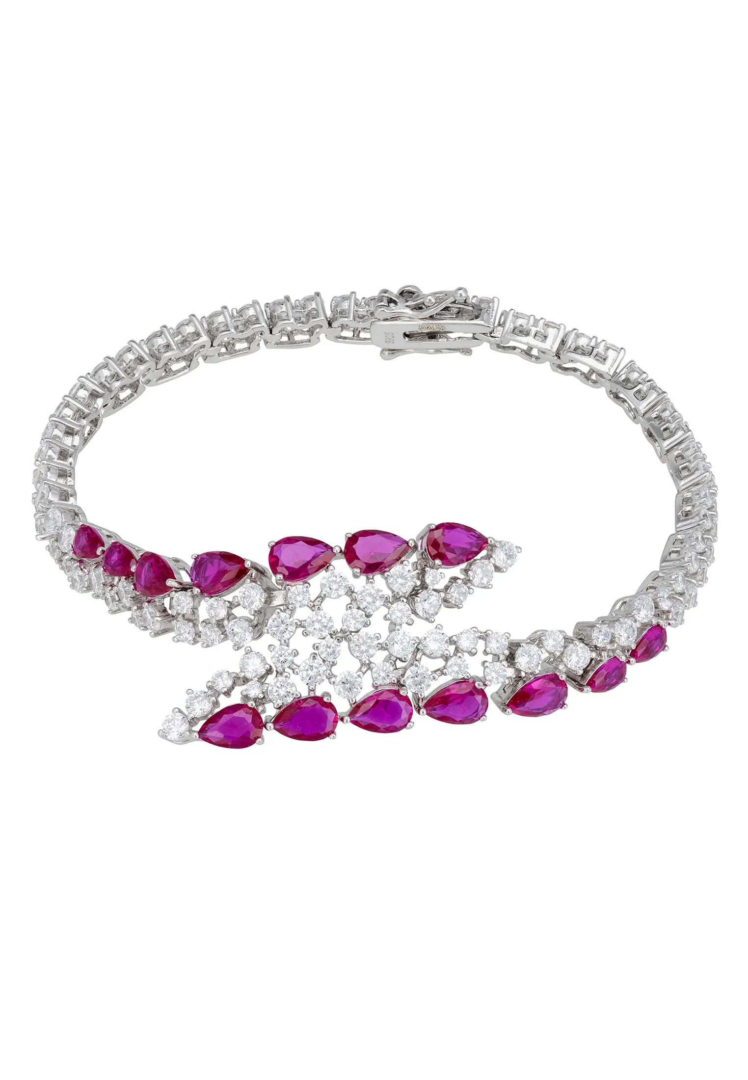 Ruby teardrops diamond bracelet.