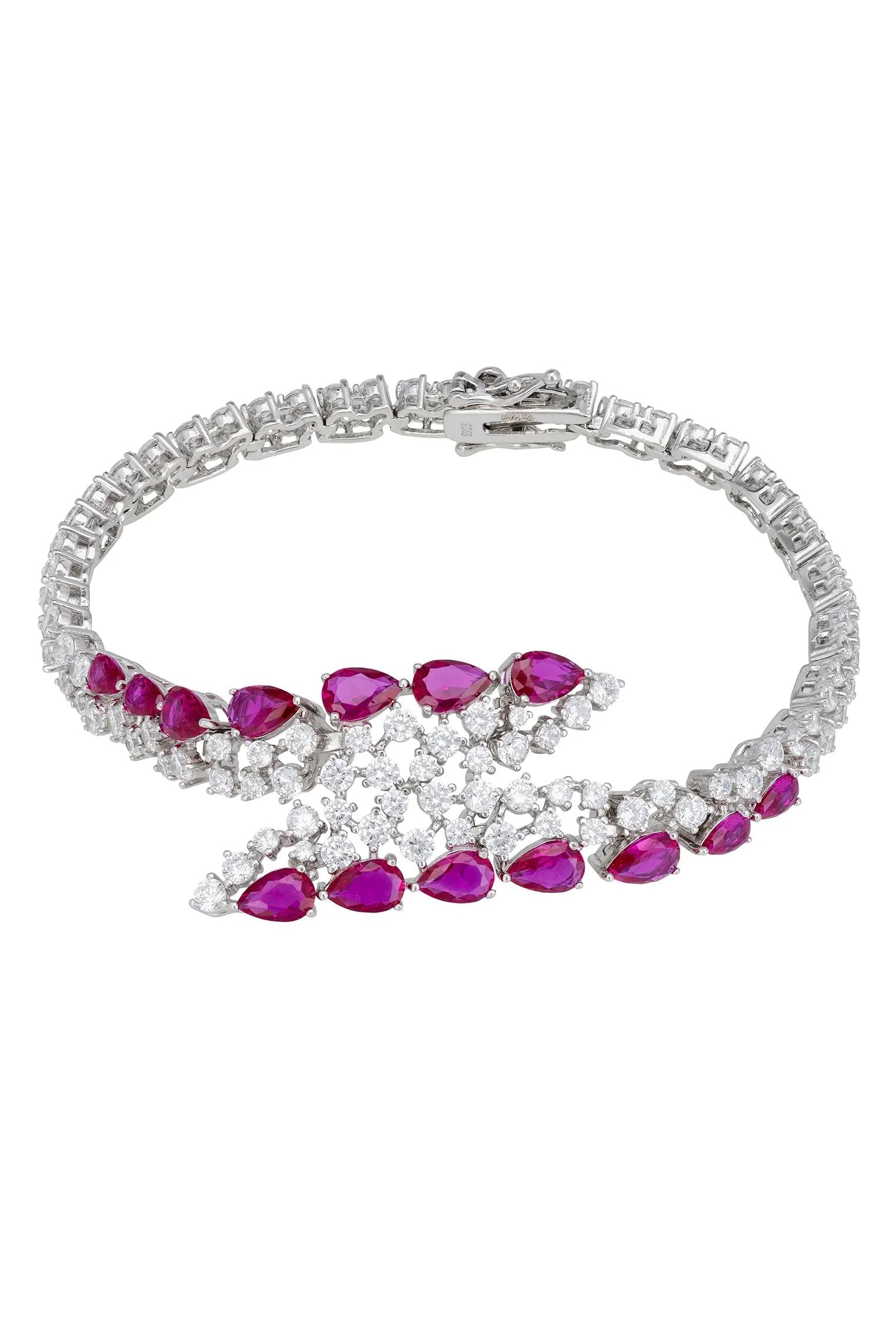 Ruby teardrops diamond bracelet.