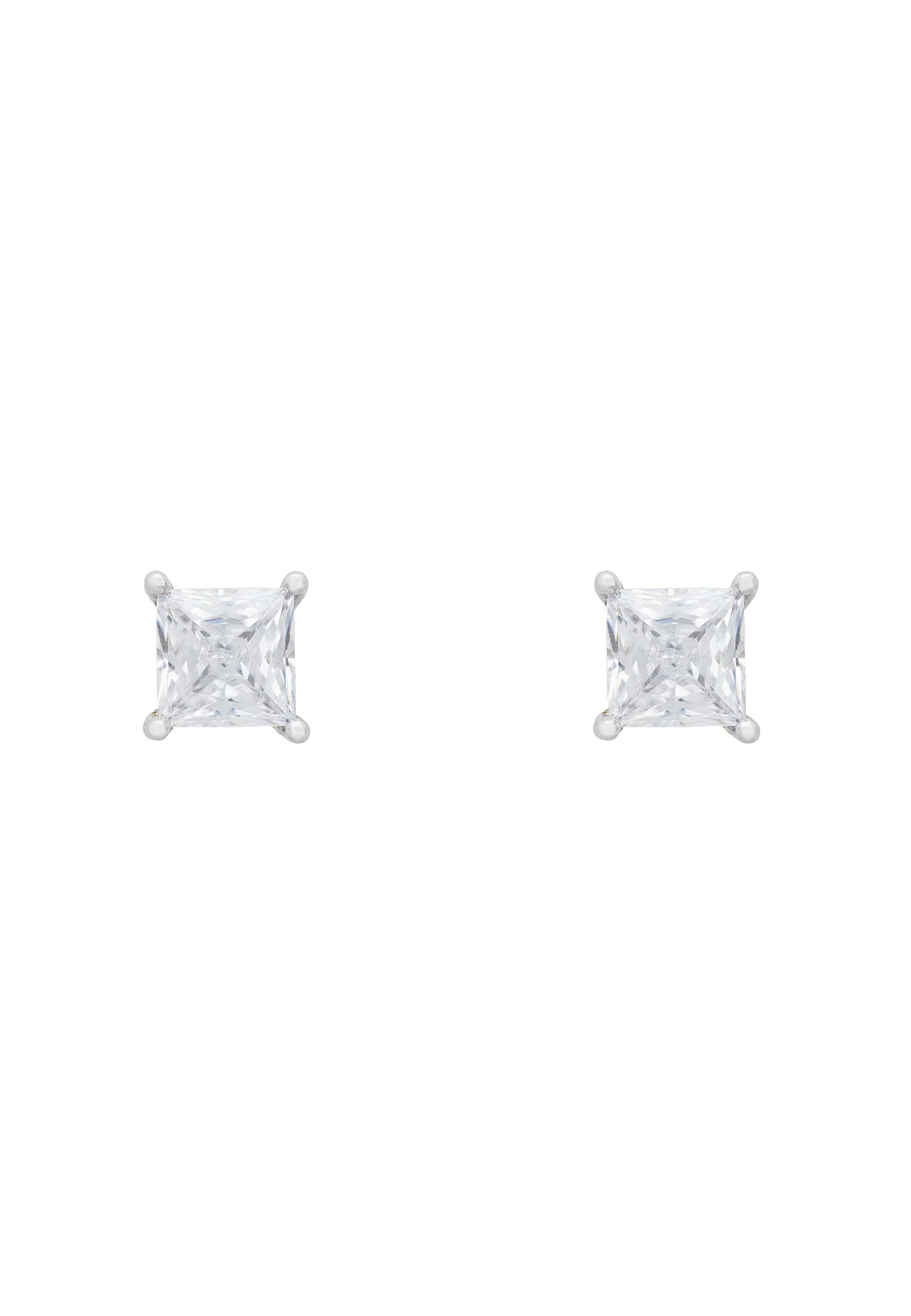 Square diamond stud earrings.
