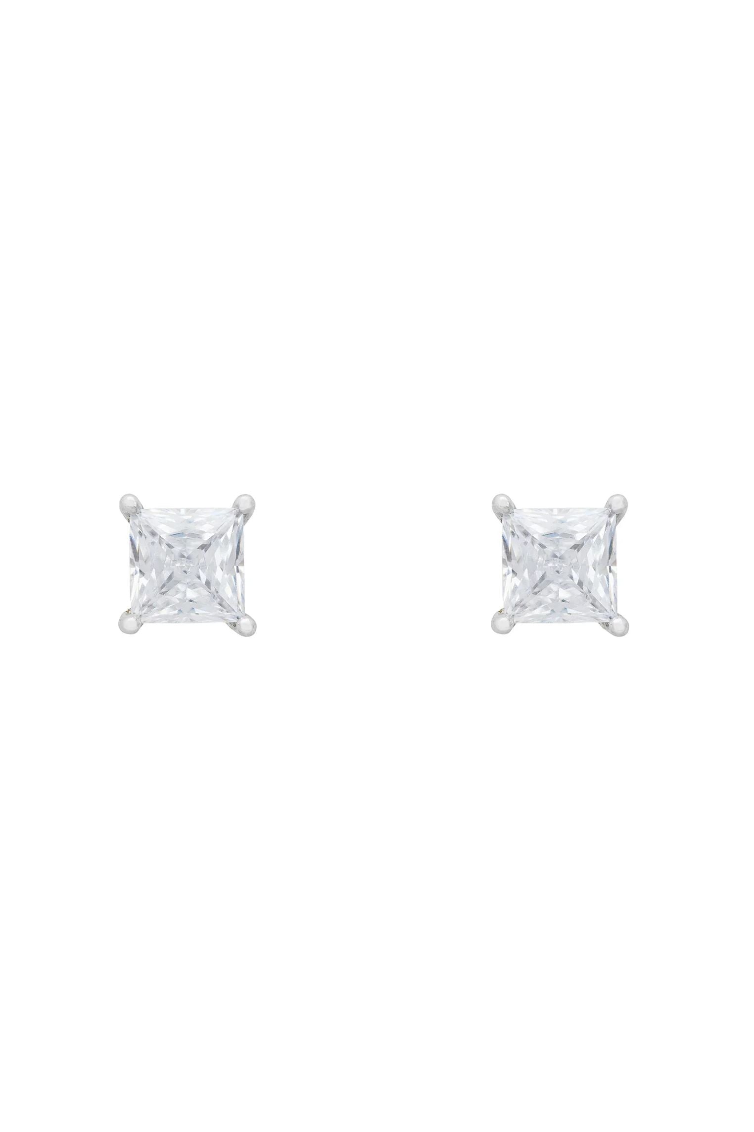 Square diamond stud earrings.