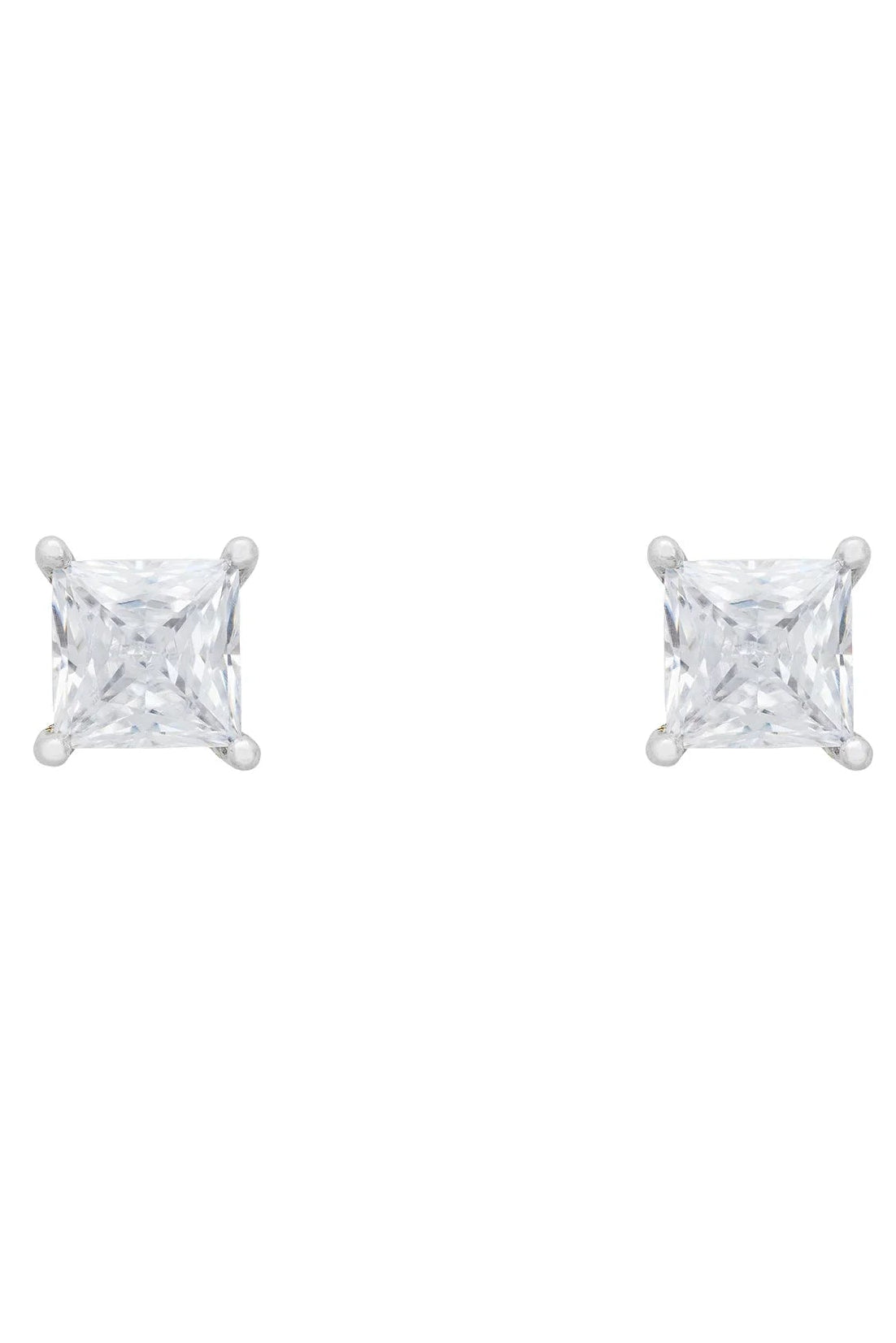 Square diamond stud earrings.