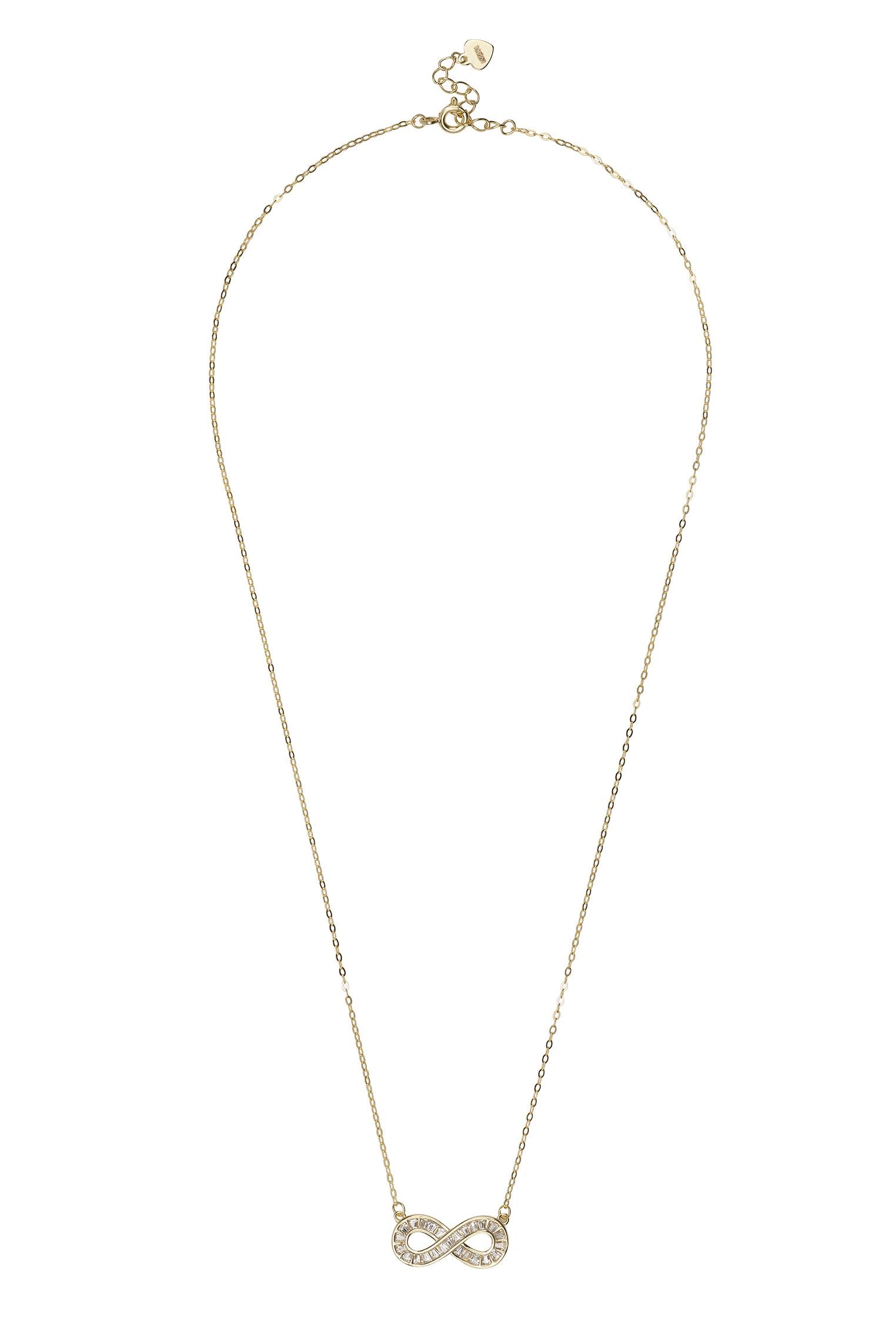 Infinity Baguette Necklace Gold