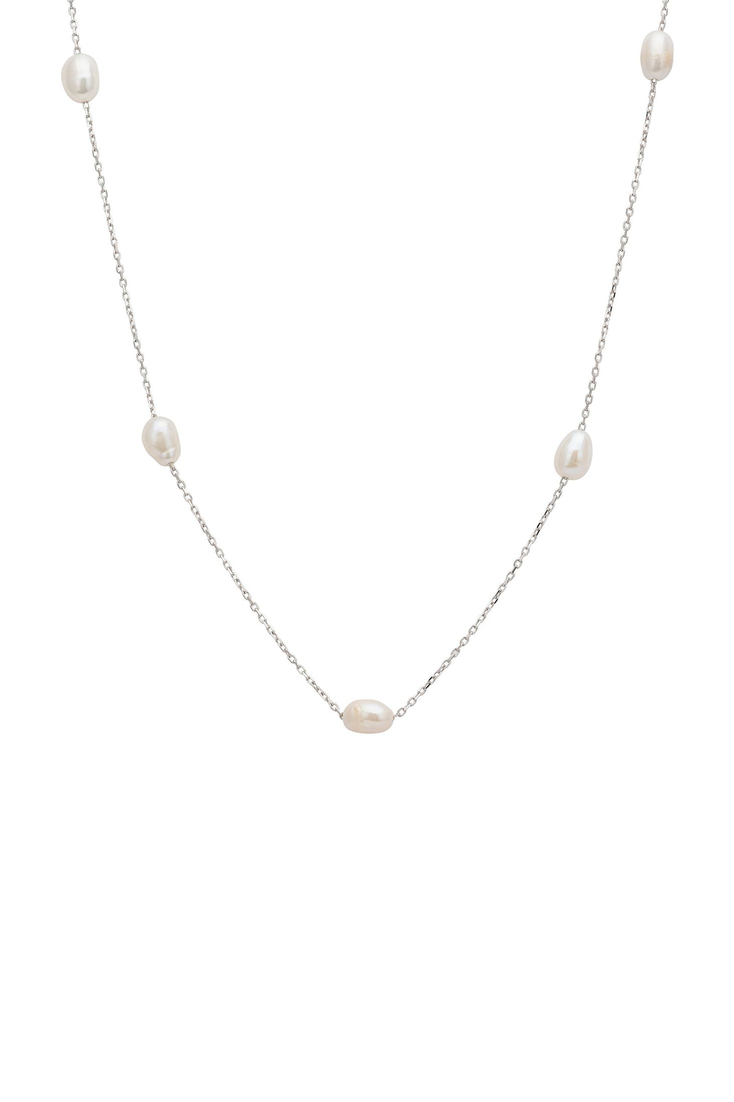Pearl necklace on a white background