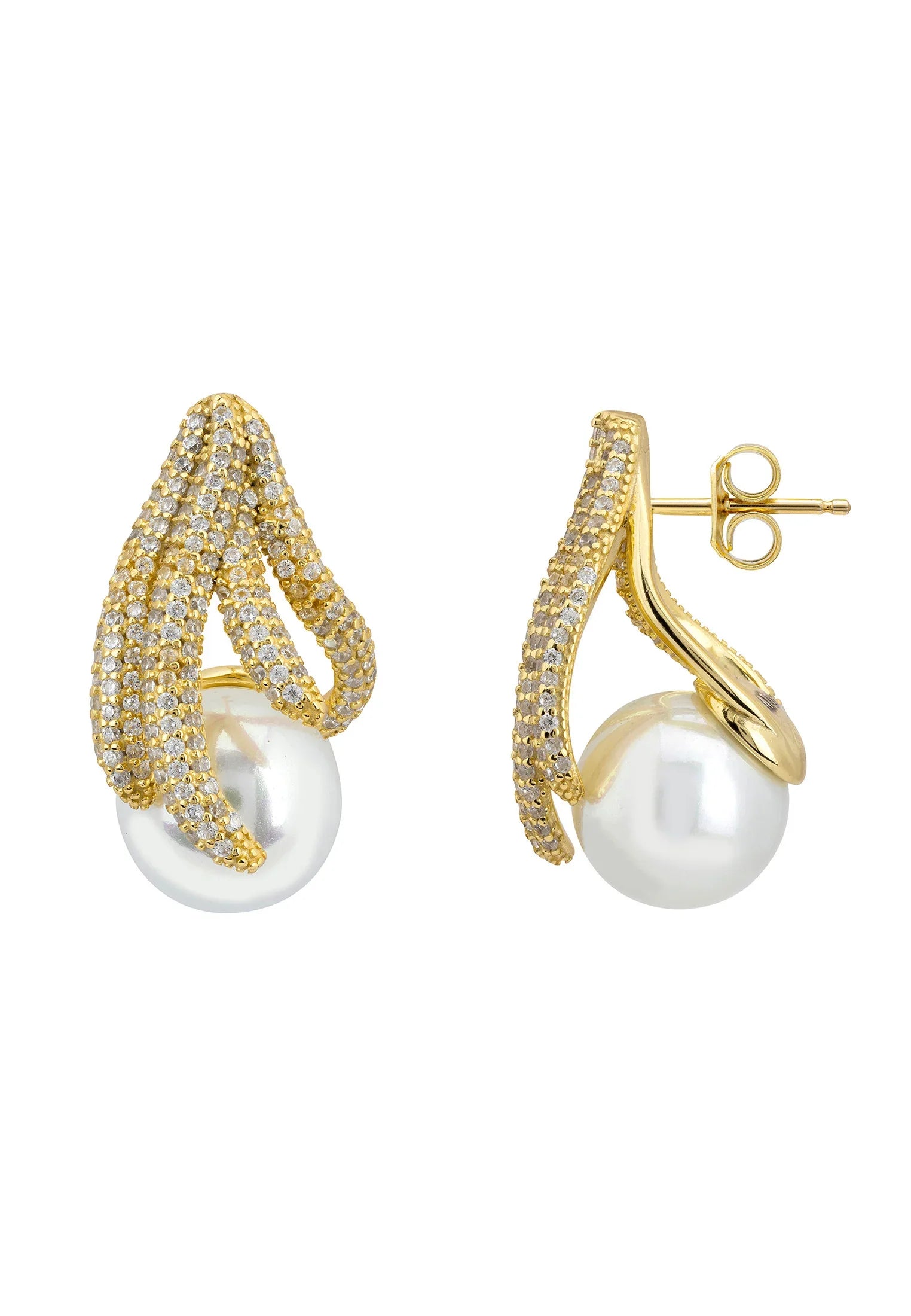 Push backing of the earrings.