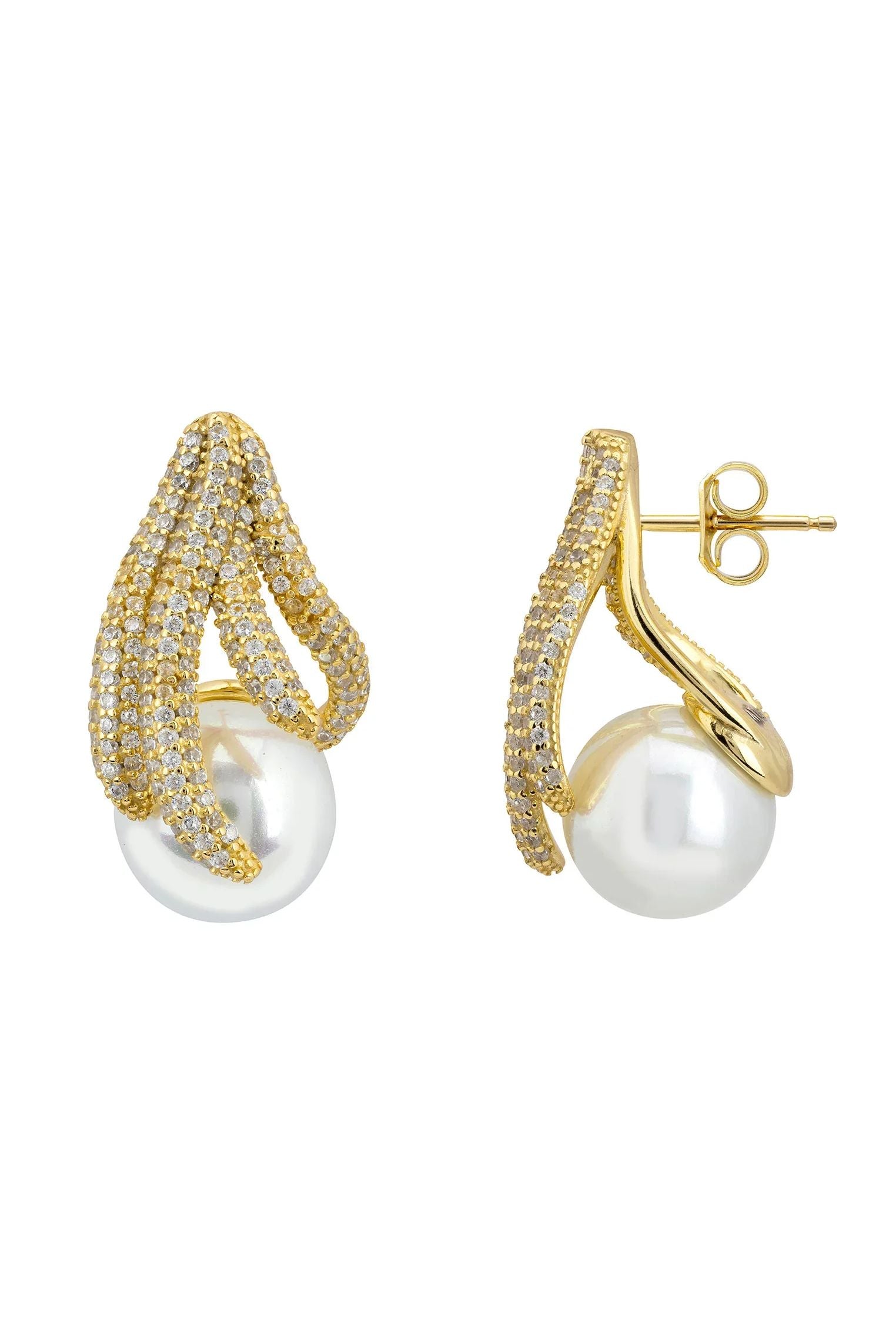 Push backing of the earrings.