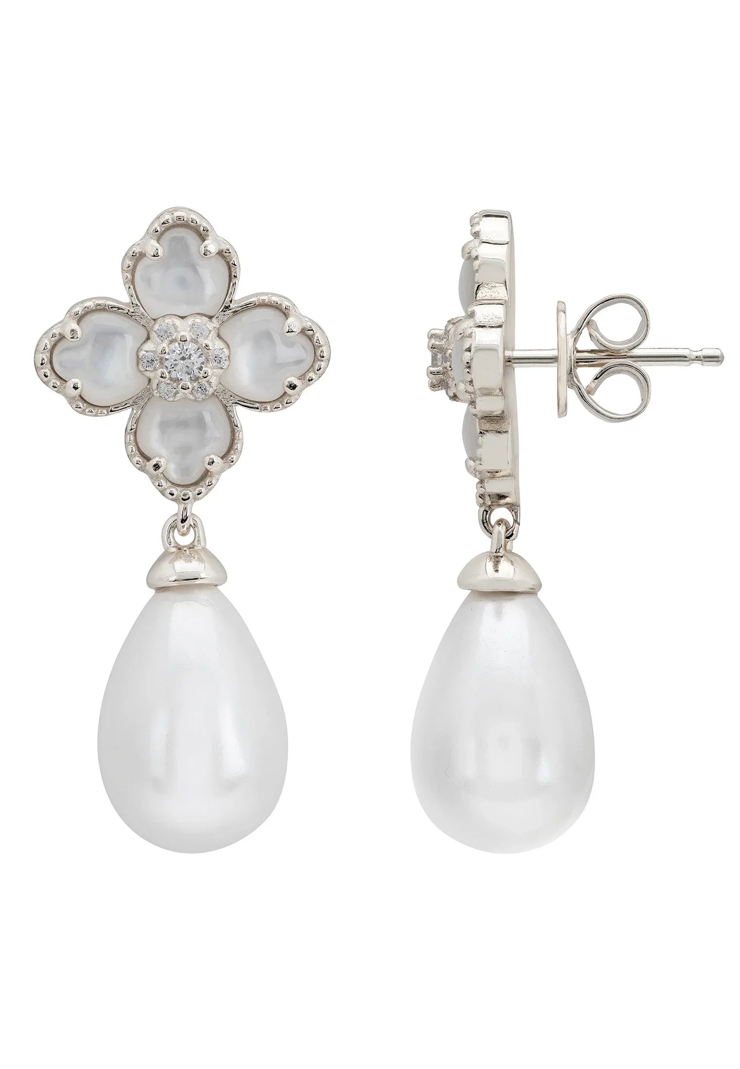 Push backing of the earrings.