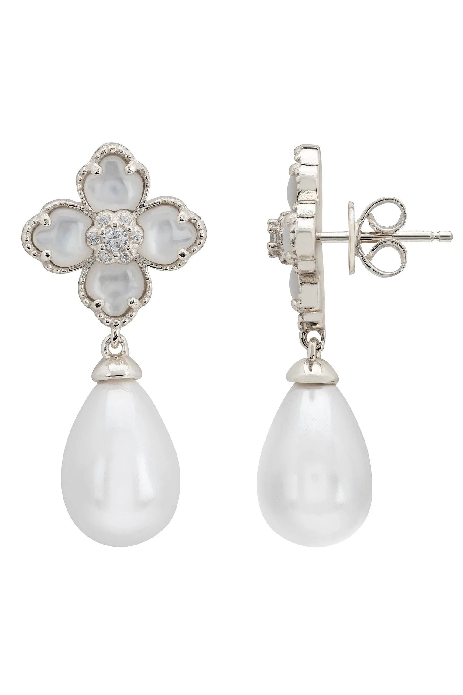 Push backing of the earrings.