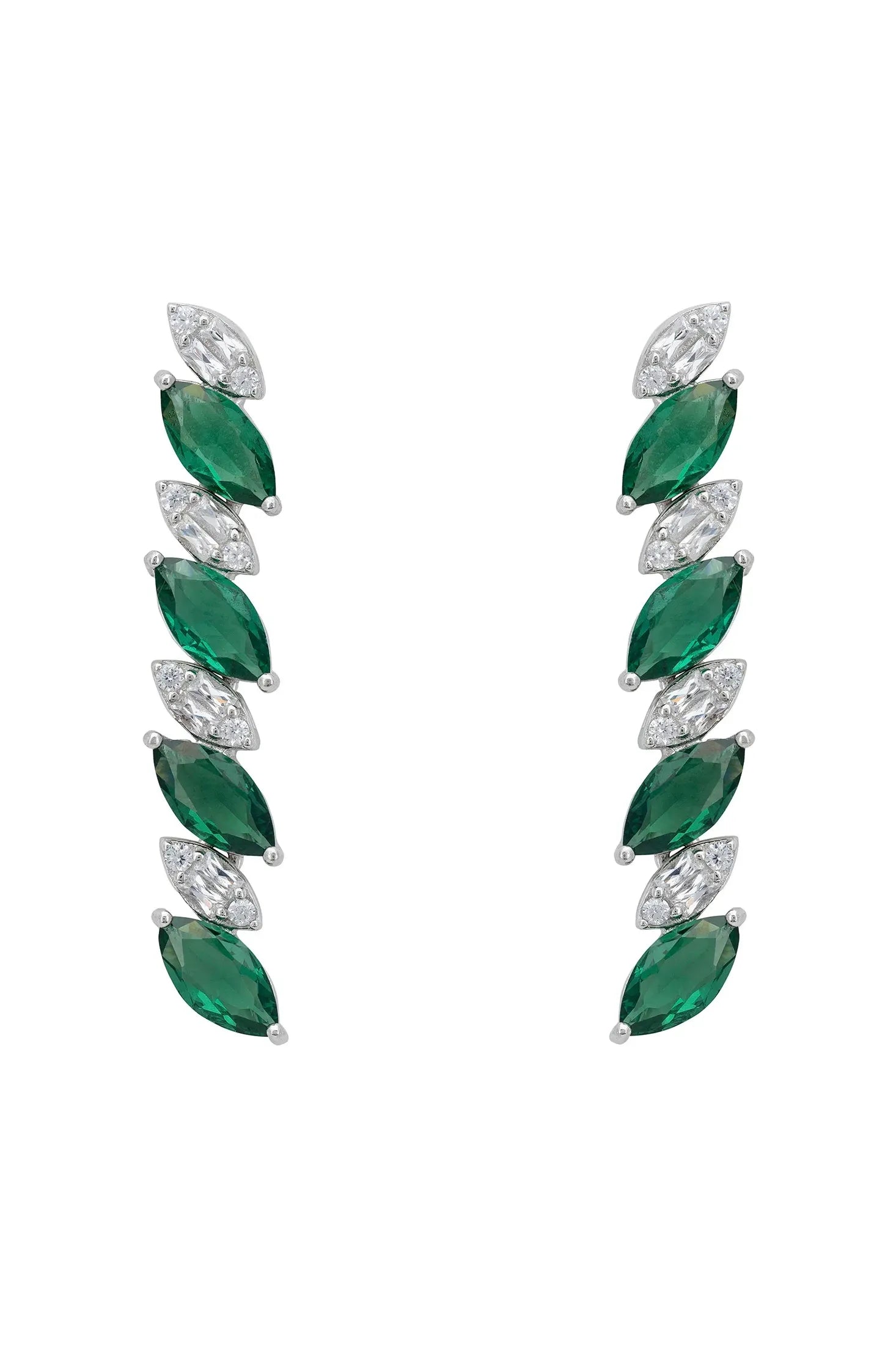 Emerald and diamond earrings.