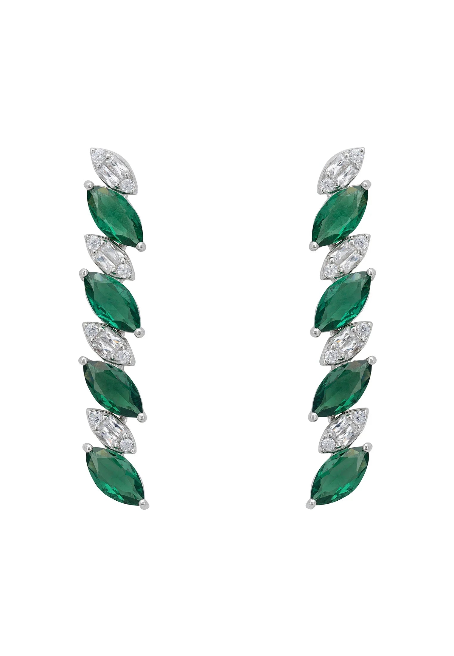 Emerald and diamond earrings.