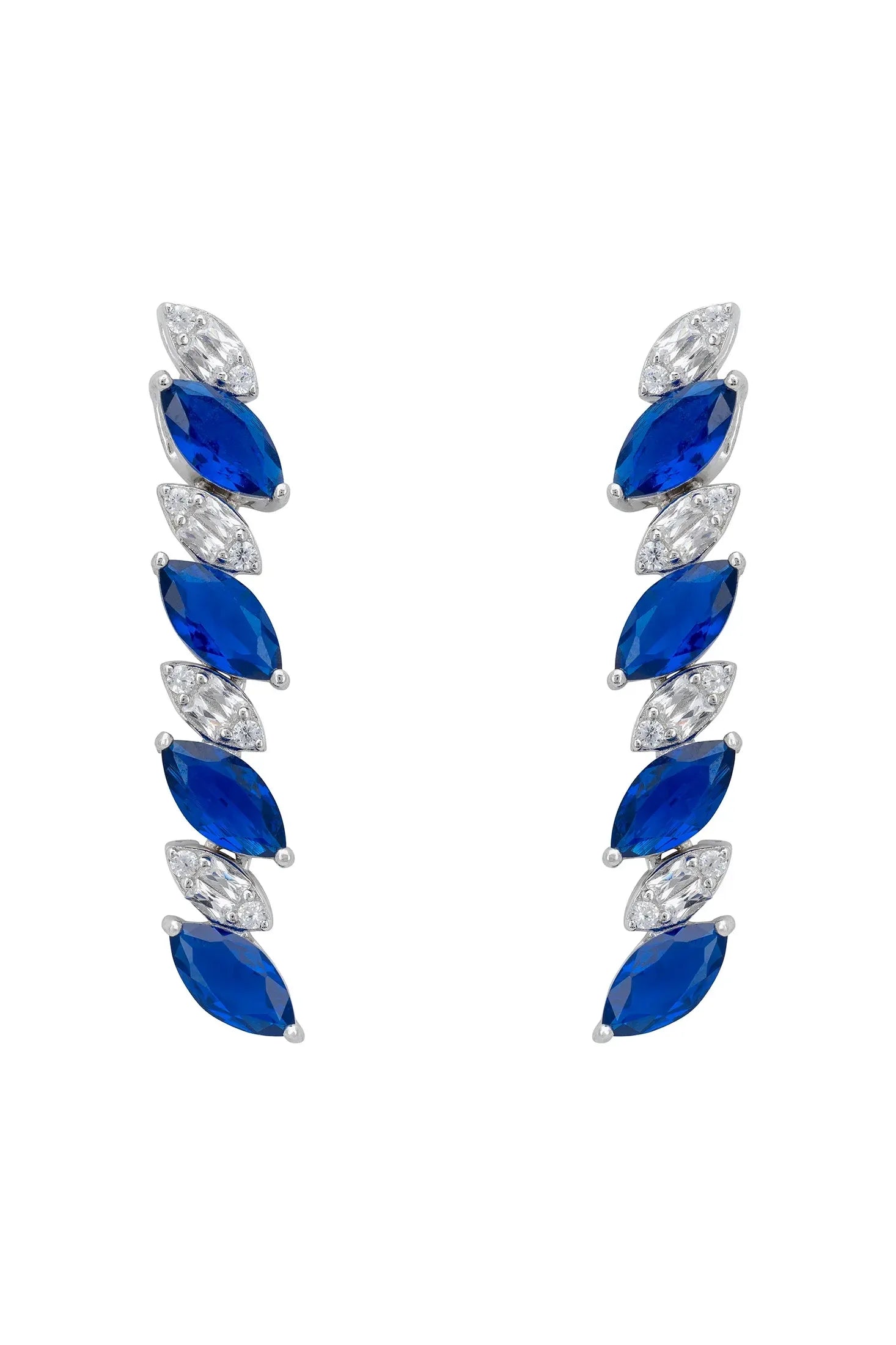 Sapphire and diamond earrings.