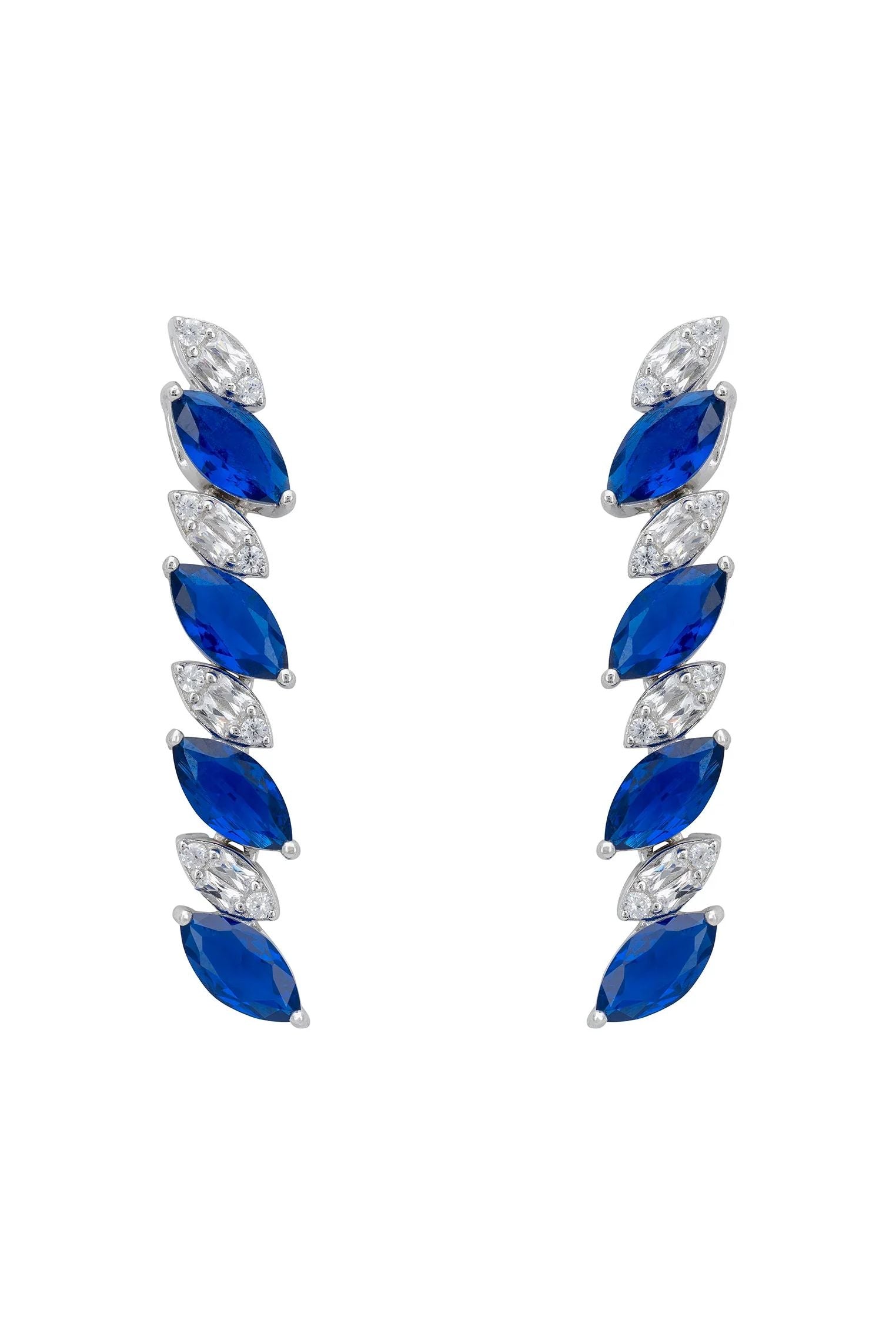 Sapphire and diamond earrings.