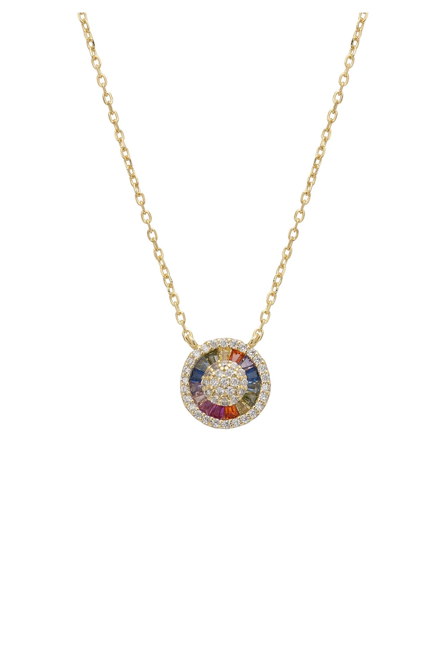 Pocket Full Of Sunshine Rainbow Baguette Necklace Gold