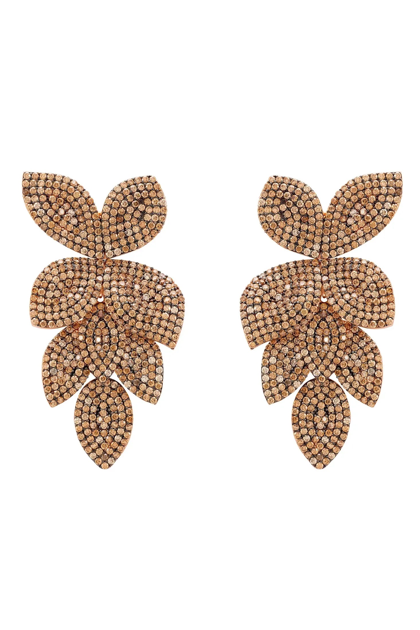 Gold leaf earrings.