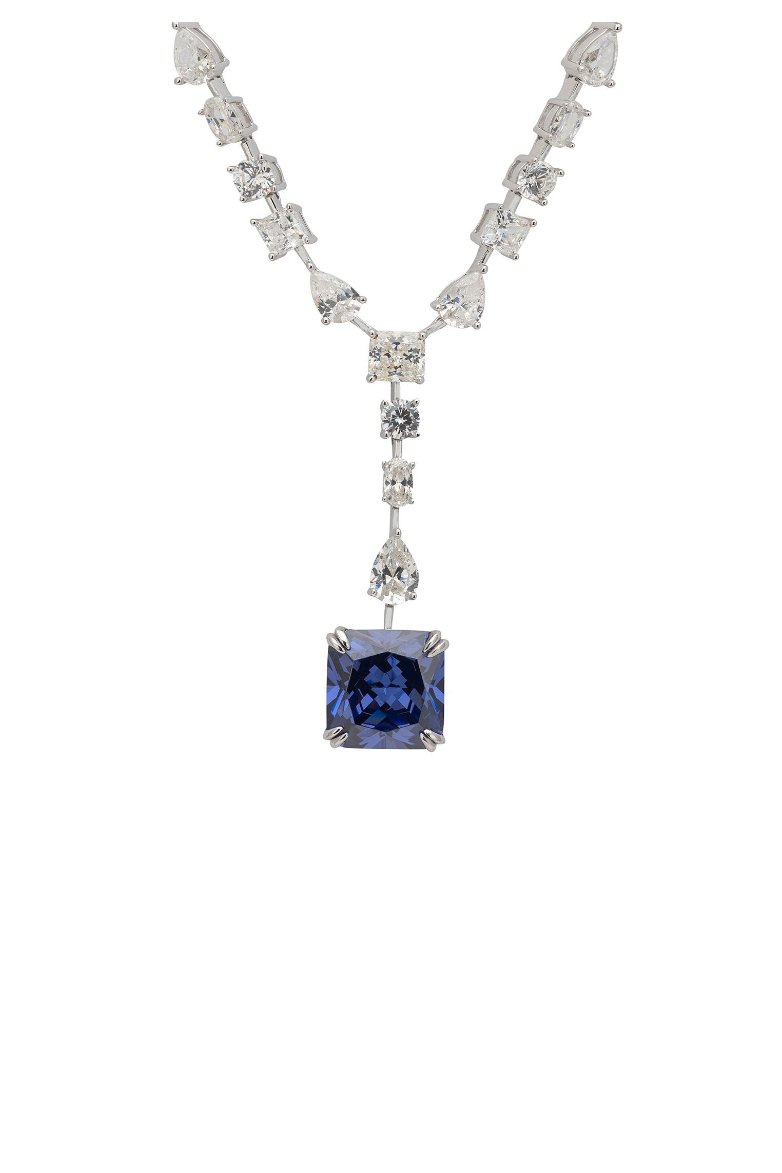 Clementine Tanzanite Statement Necklace Silver