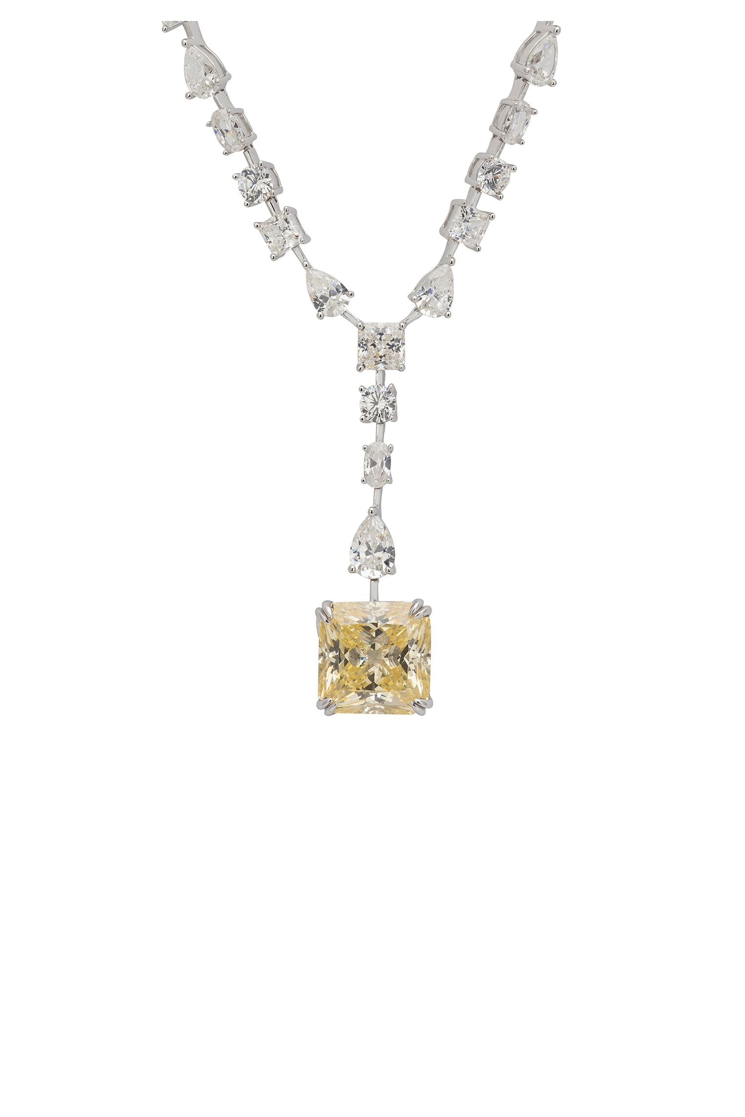 Clementine Yellow Topaz Statement Necklace Silver