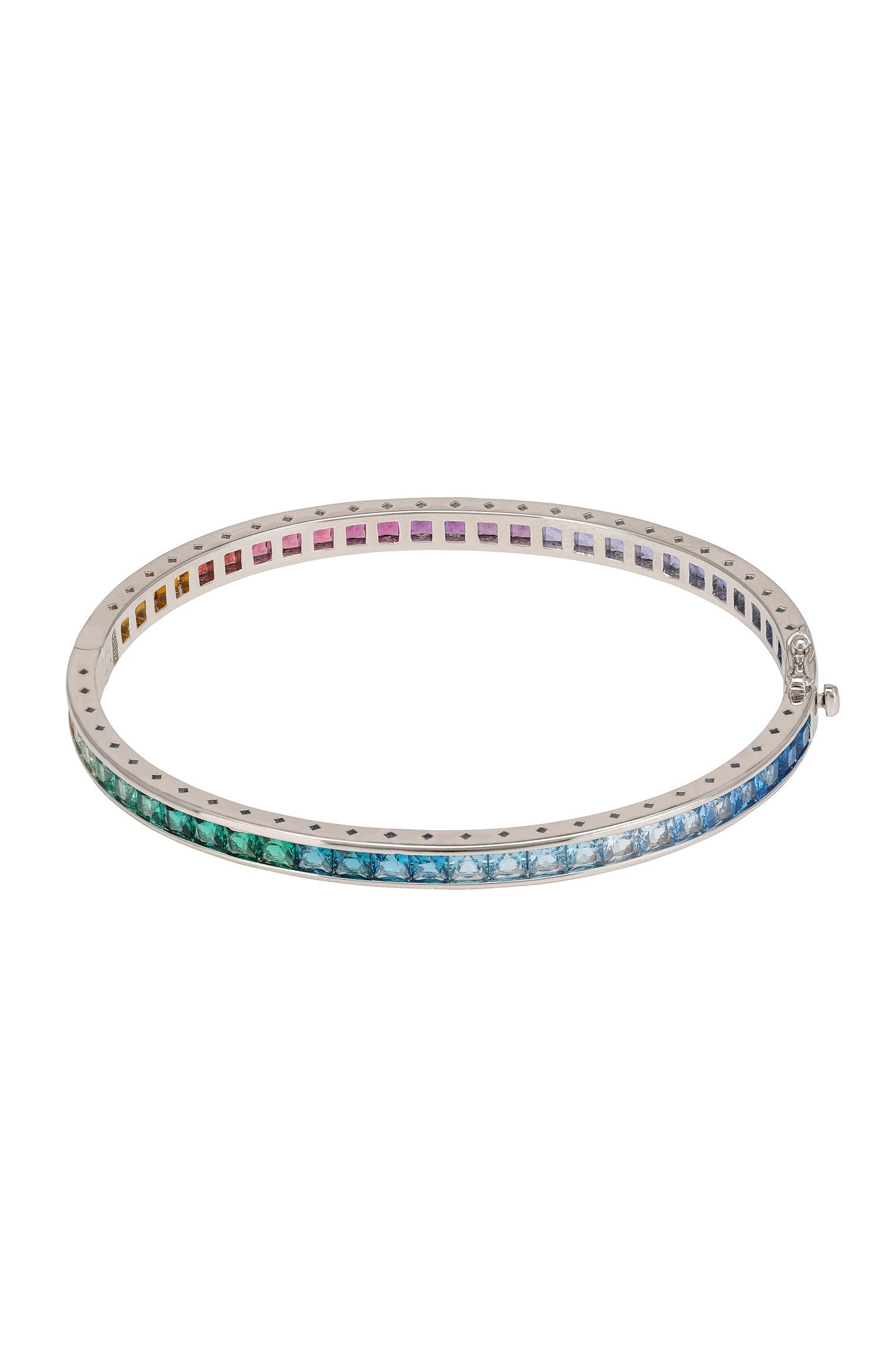 Judy Rainbow Cuff Bangle Silver